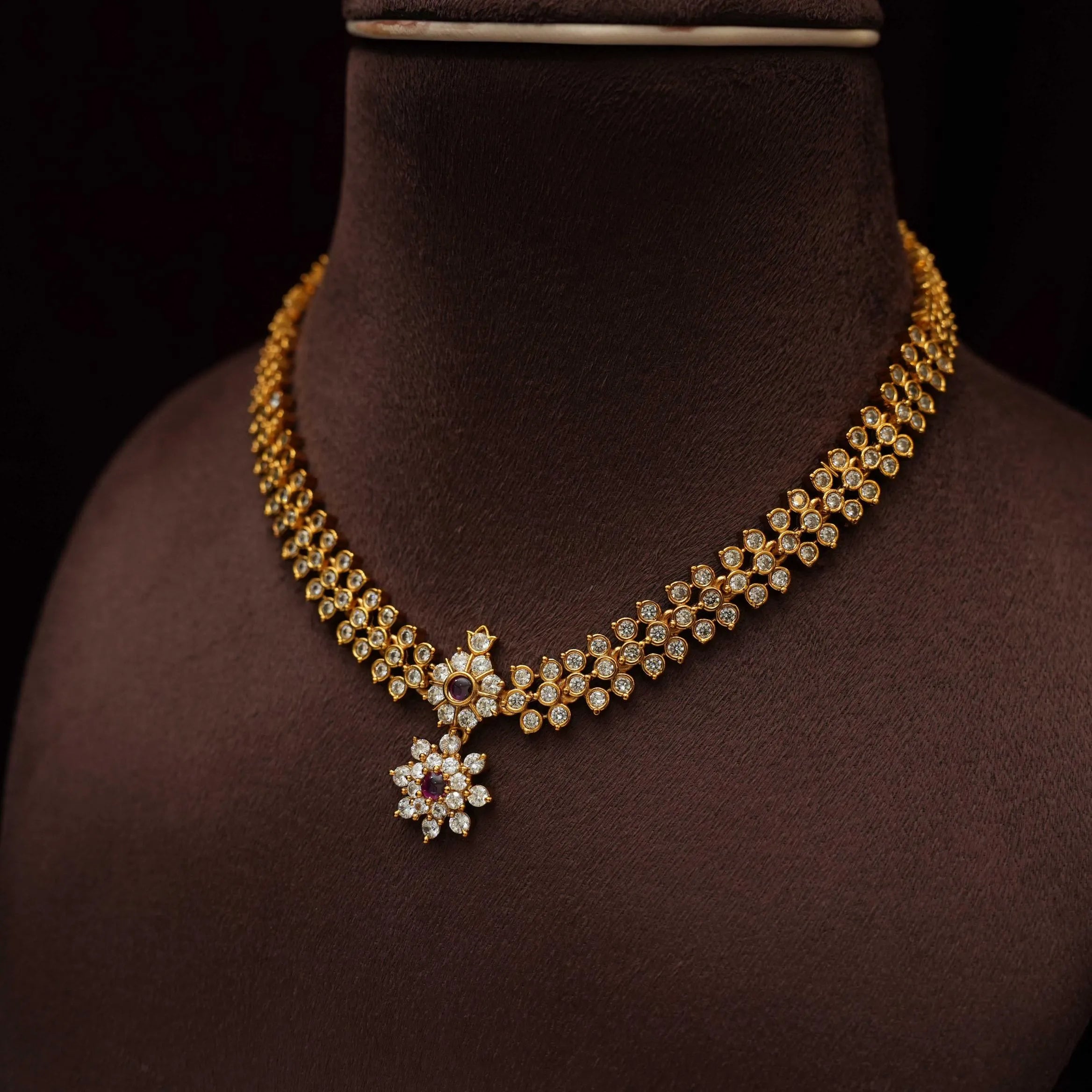 Lakisha Zircon Necklace - Red