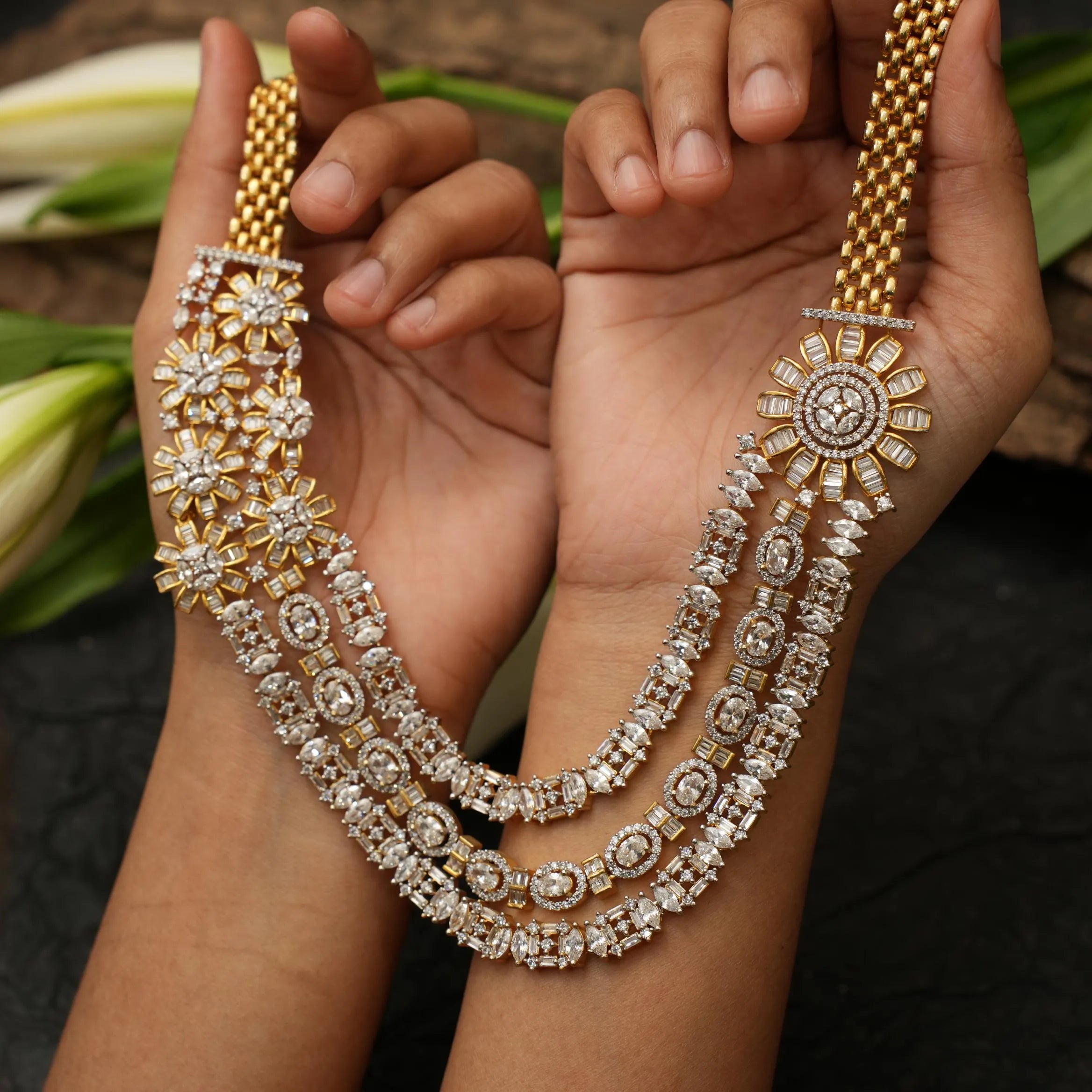 Layered White Stone Necklace