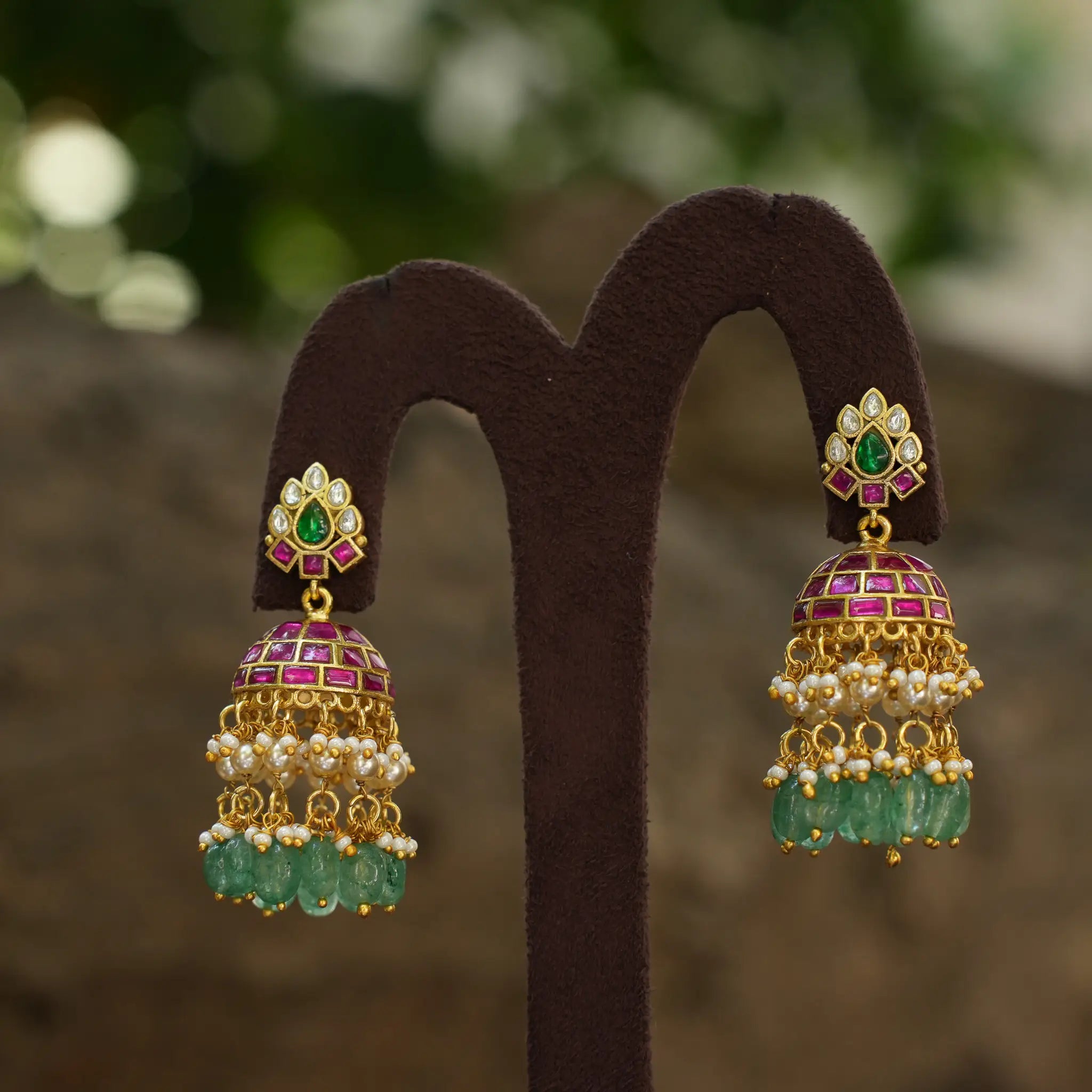 Leena Polki Jhumka Earrings