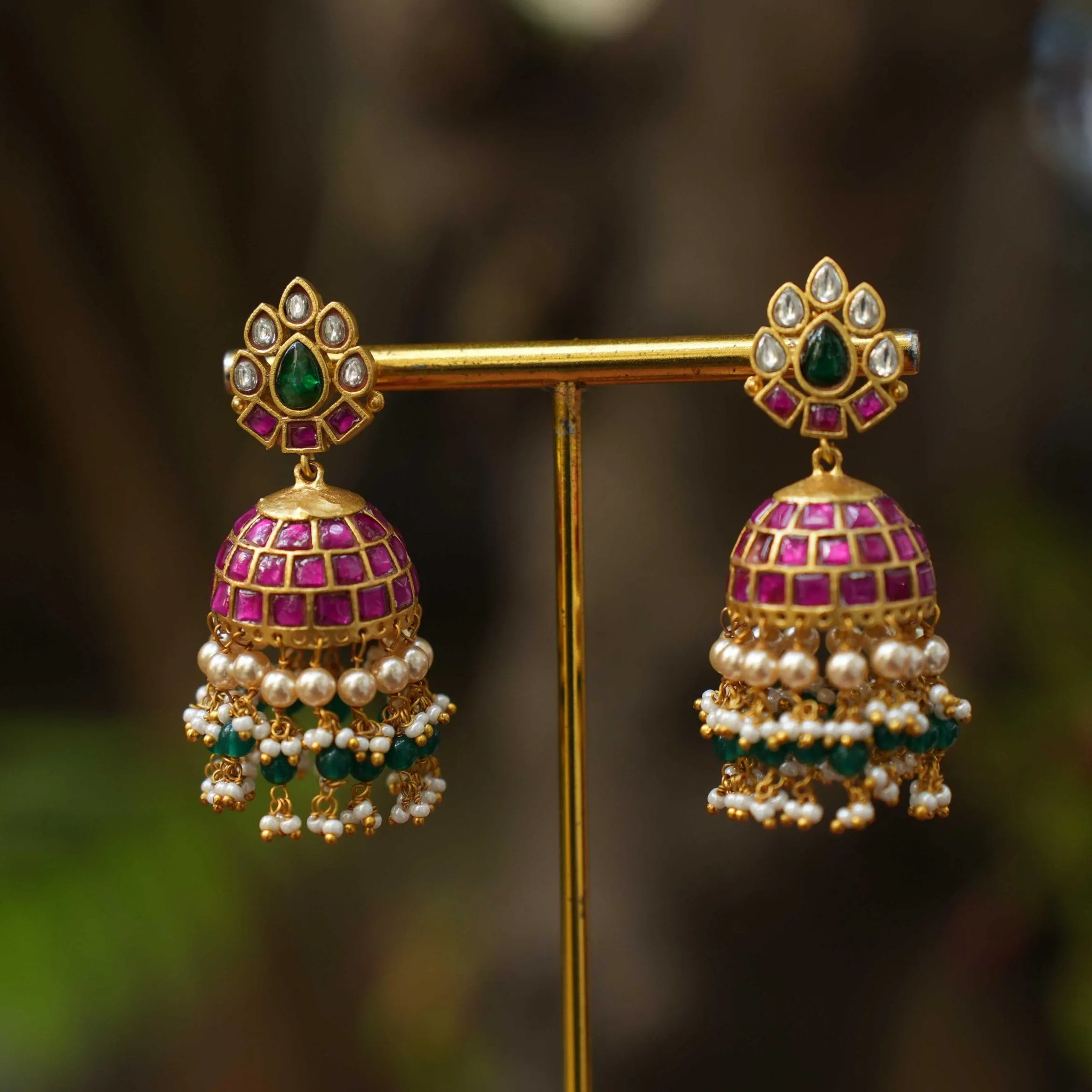 Leena Polki Jhumka Earrings