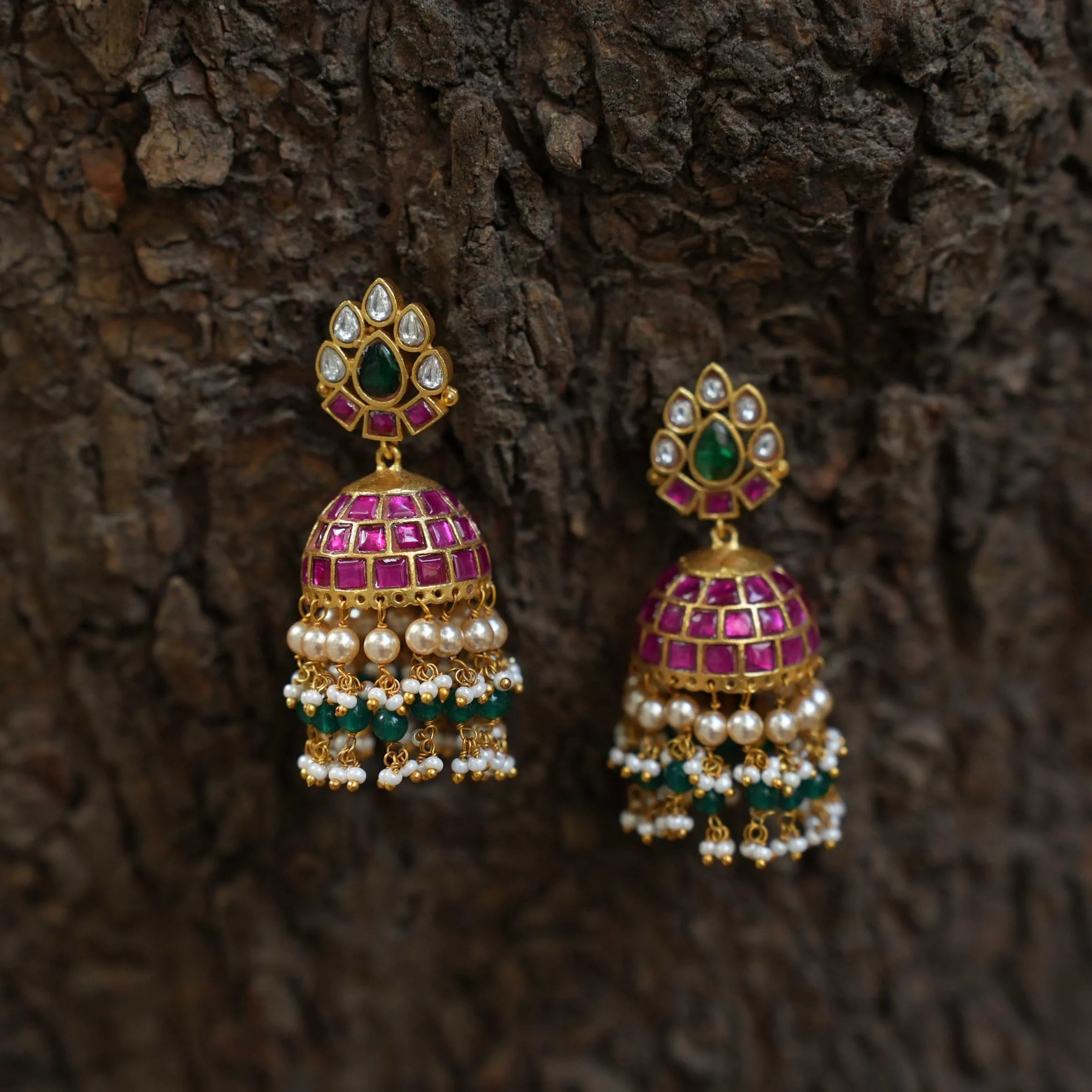 Leena Polki Jhumka Earrings