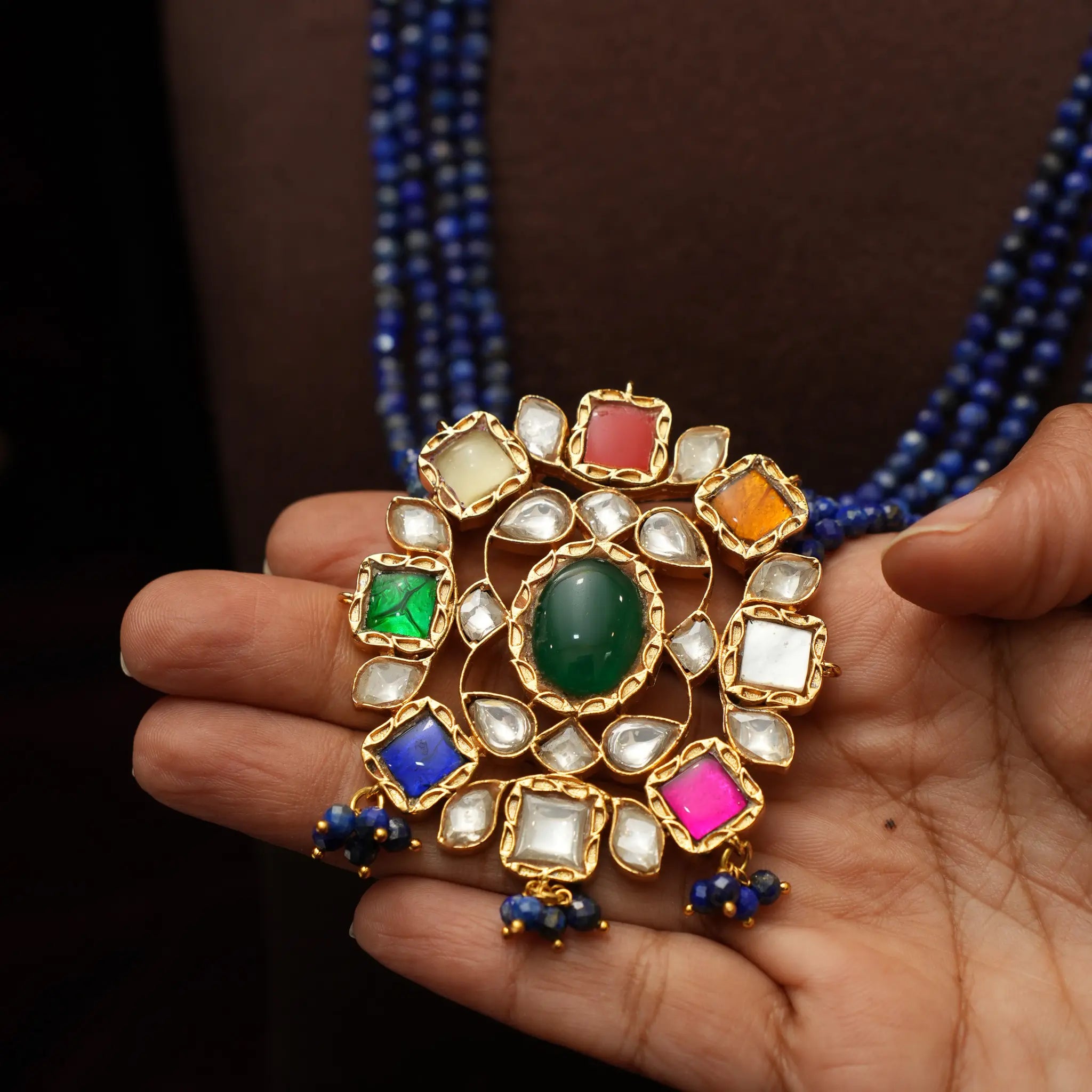 Lekha Beaded Polki Necklace