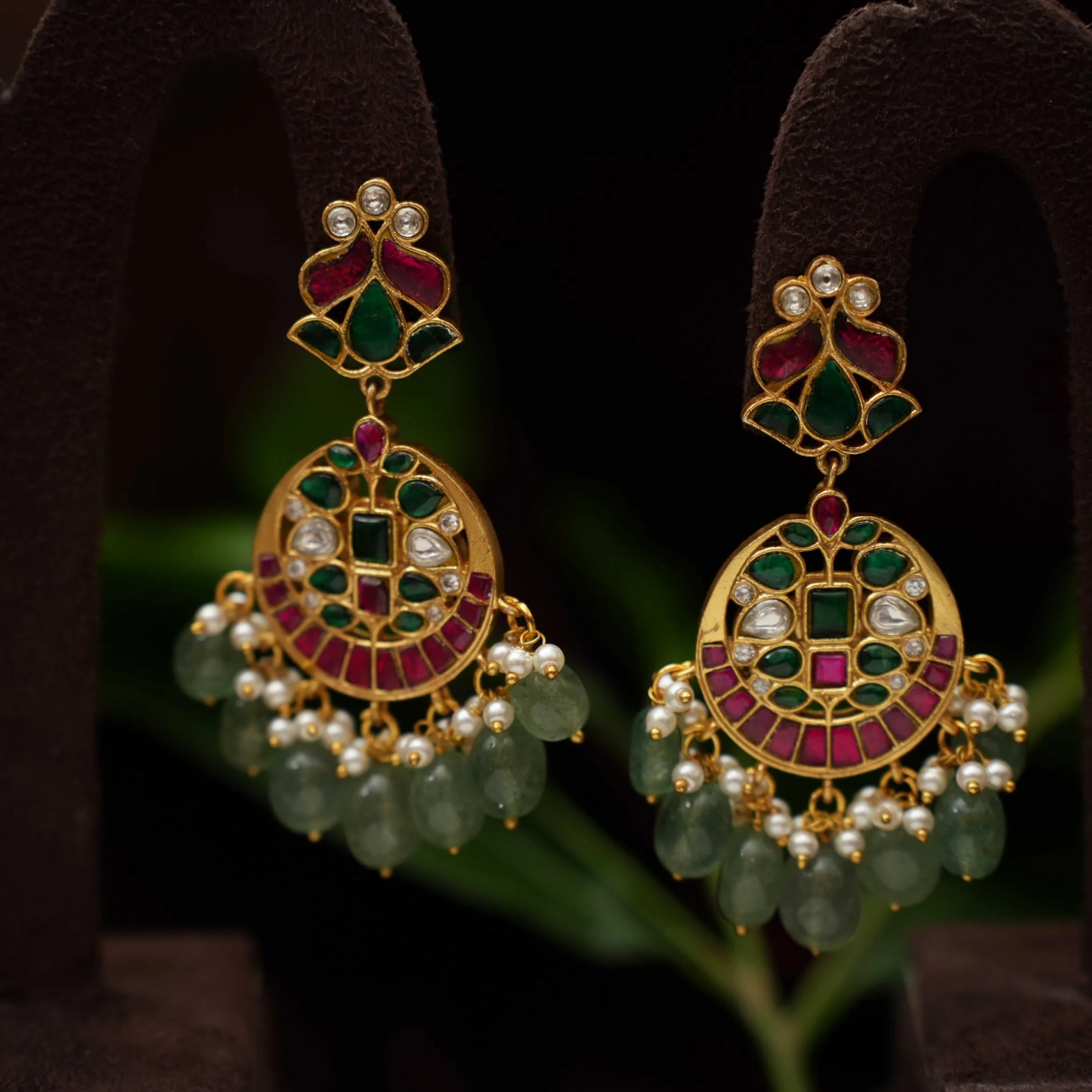 Amita Pearl Polki Necklace - Green