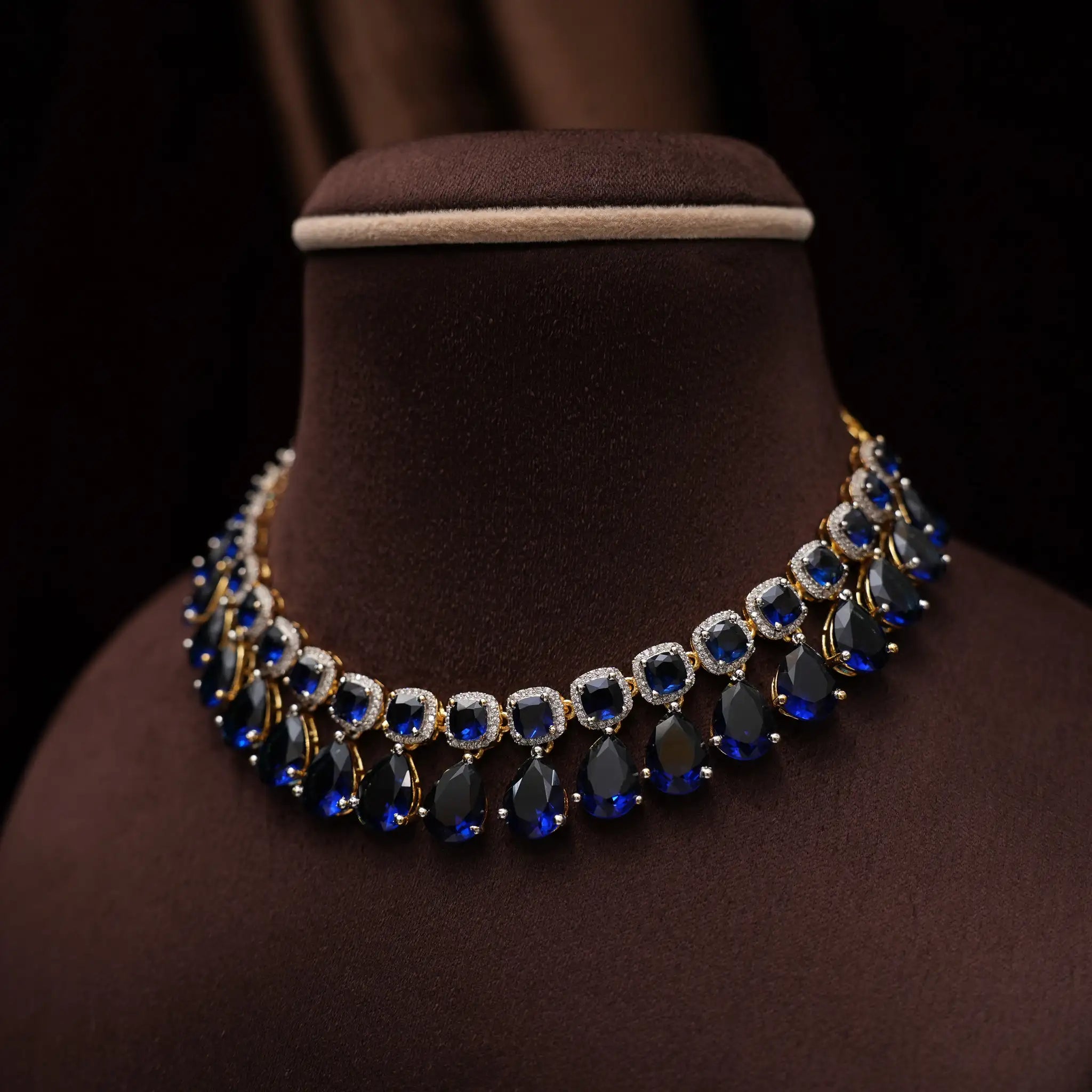 Libni Zircon Necklace - Blue