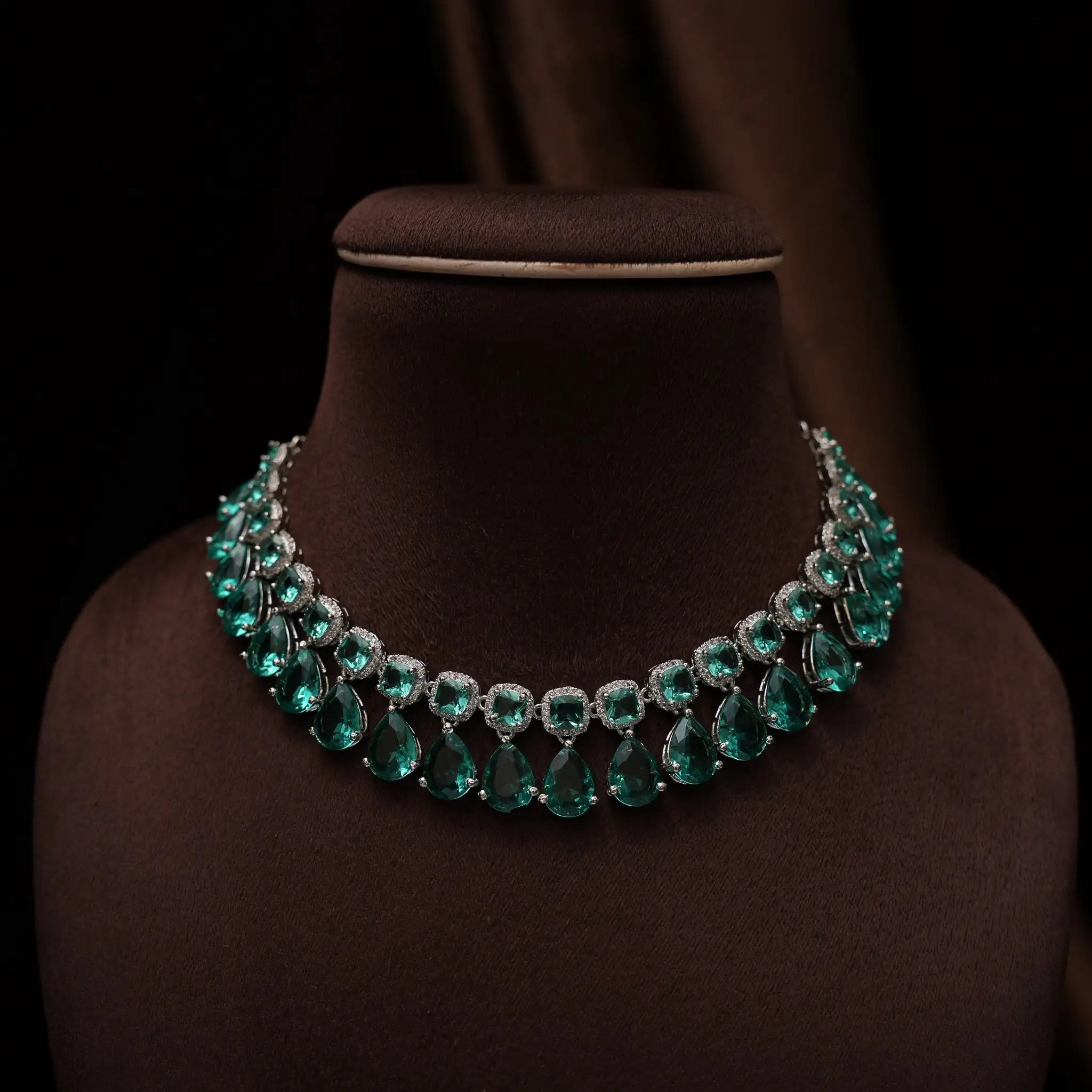 Libni Zircon Necklace - Green