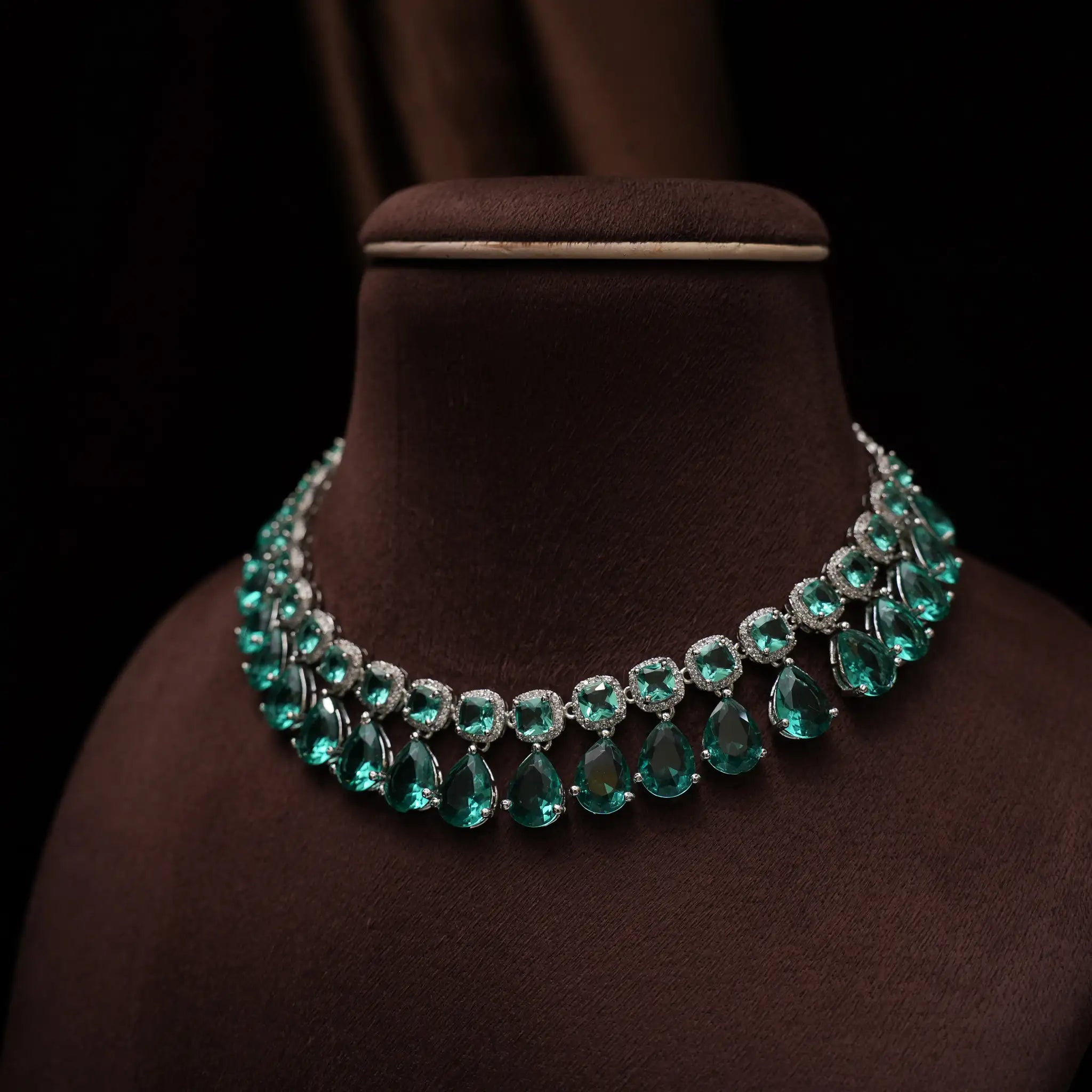Libni Zircon Necklace - Green