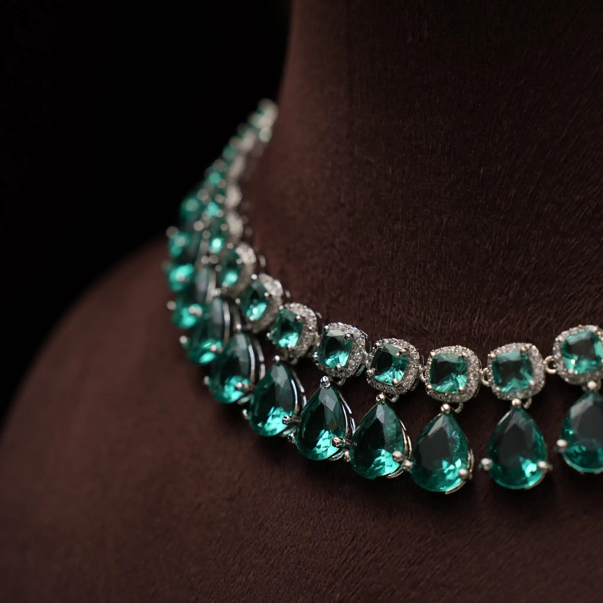 Libni Zircon Necklace - Green