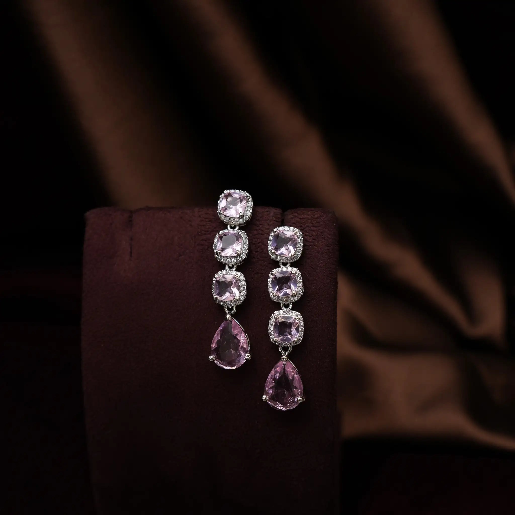 Libni Zircon Necklace - Light Pink
