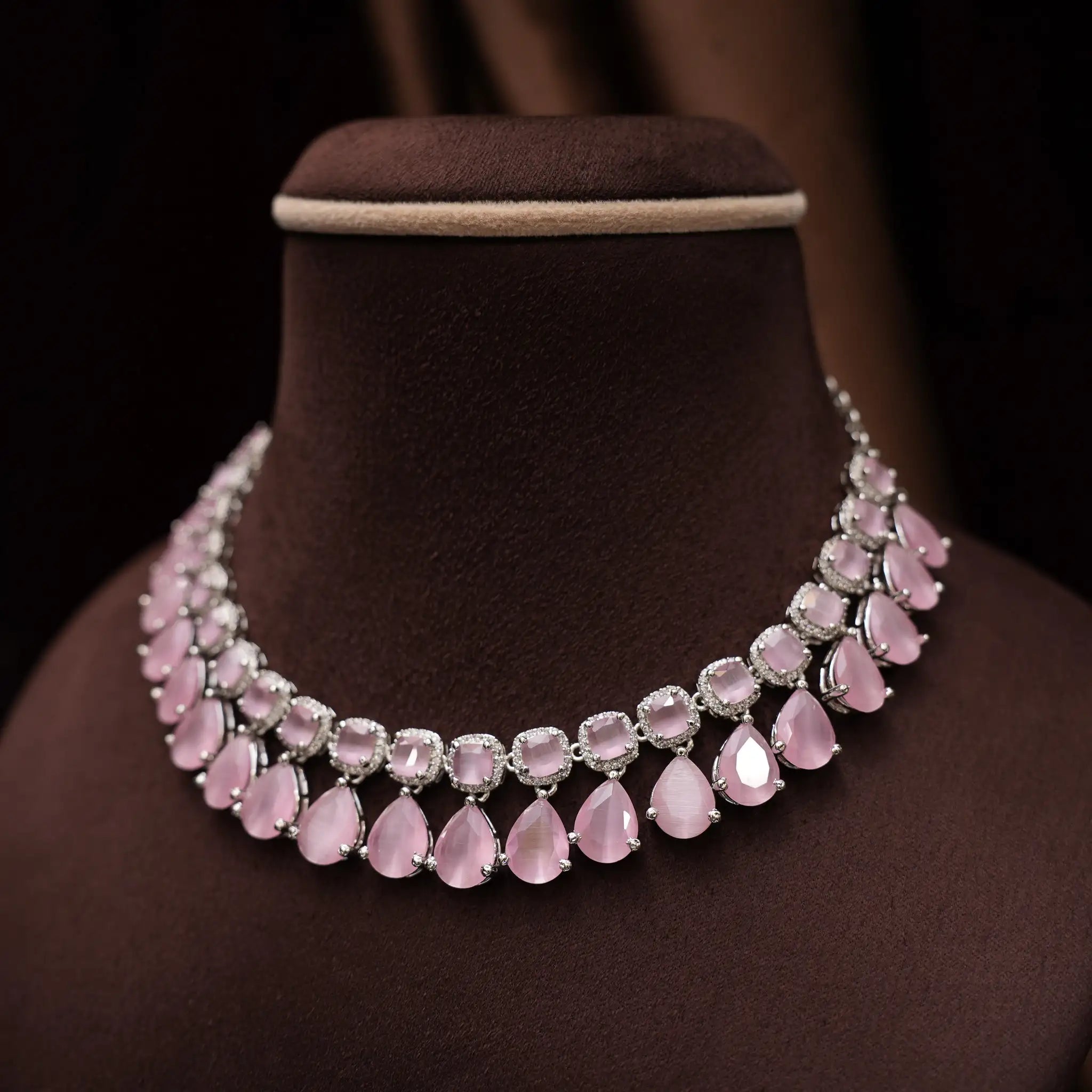 Libni Zircon Necklace - Pastel Pink
