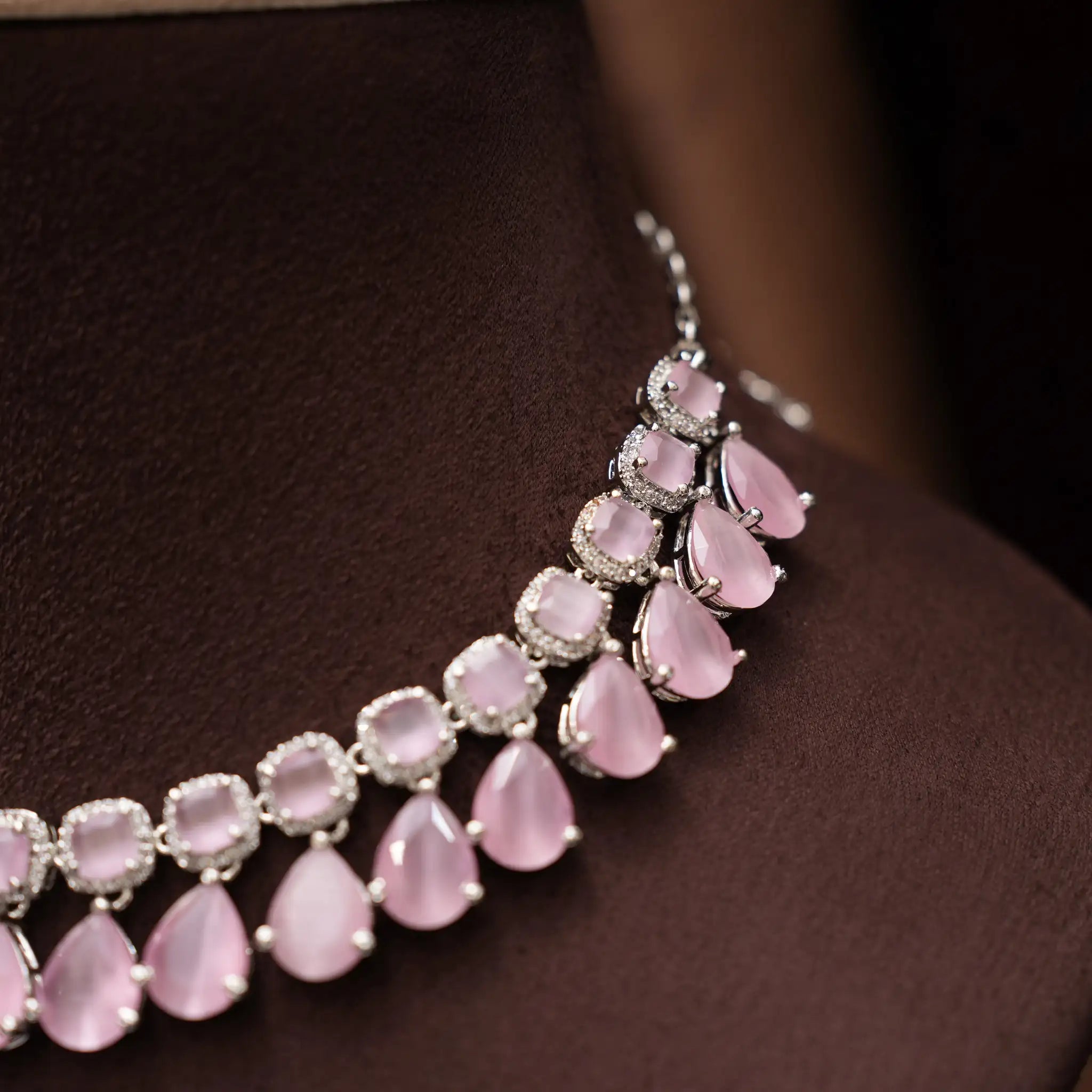Libni Zircon Necklace - Pastel Pink