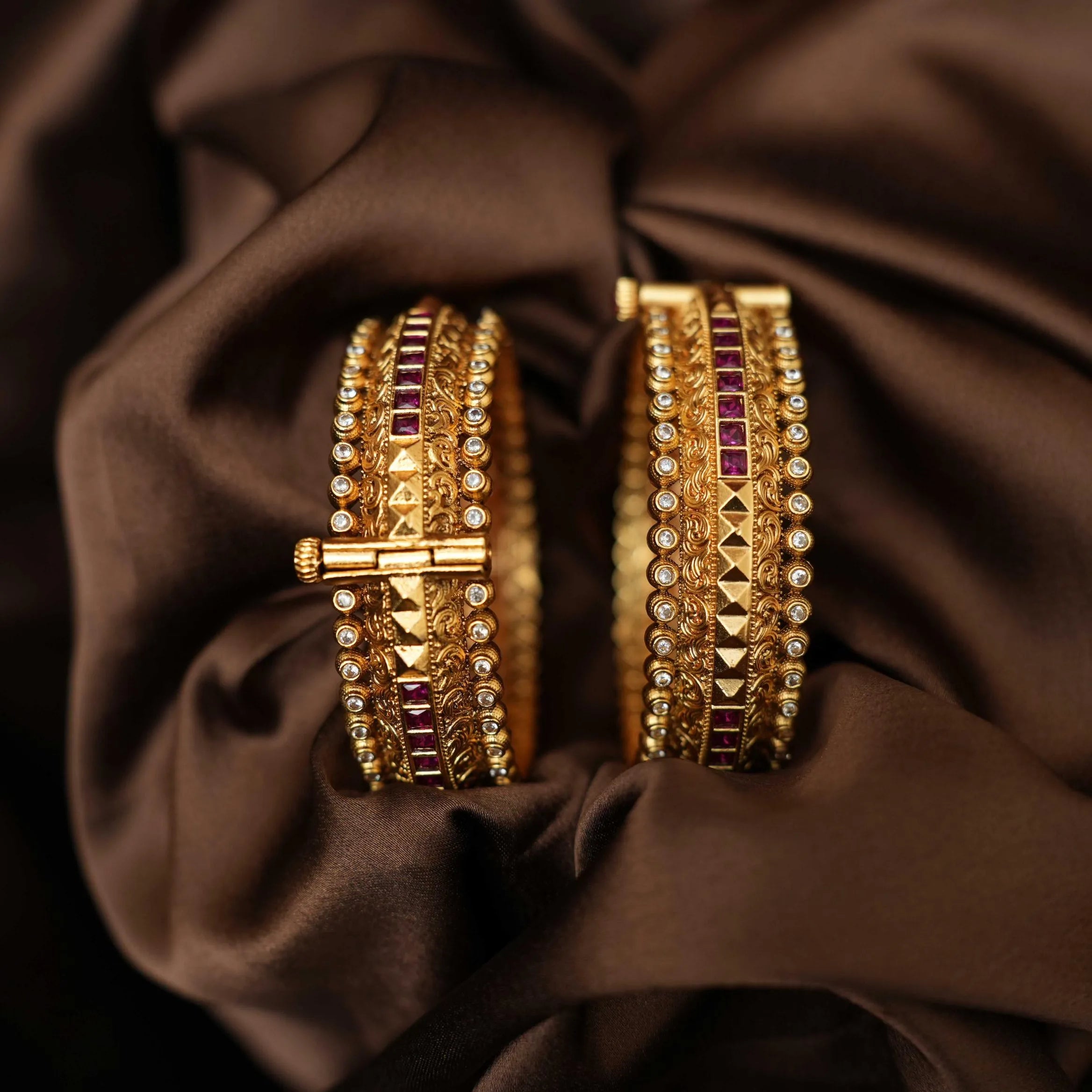 Lila Antique Bangles