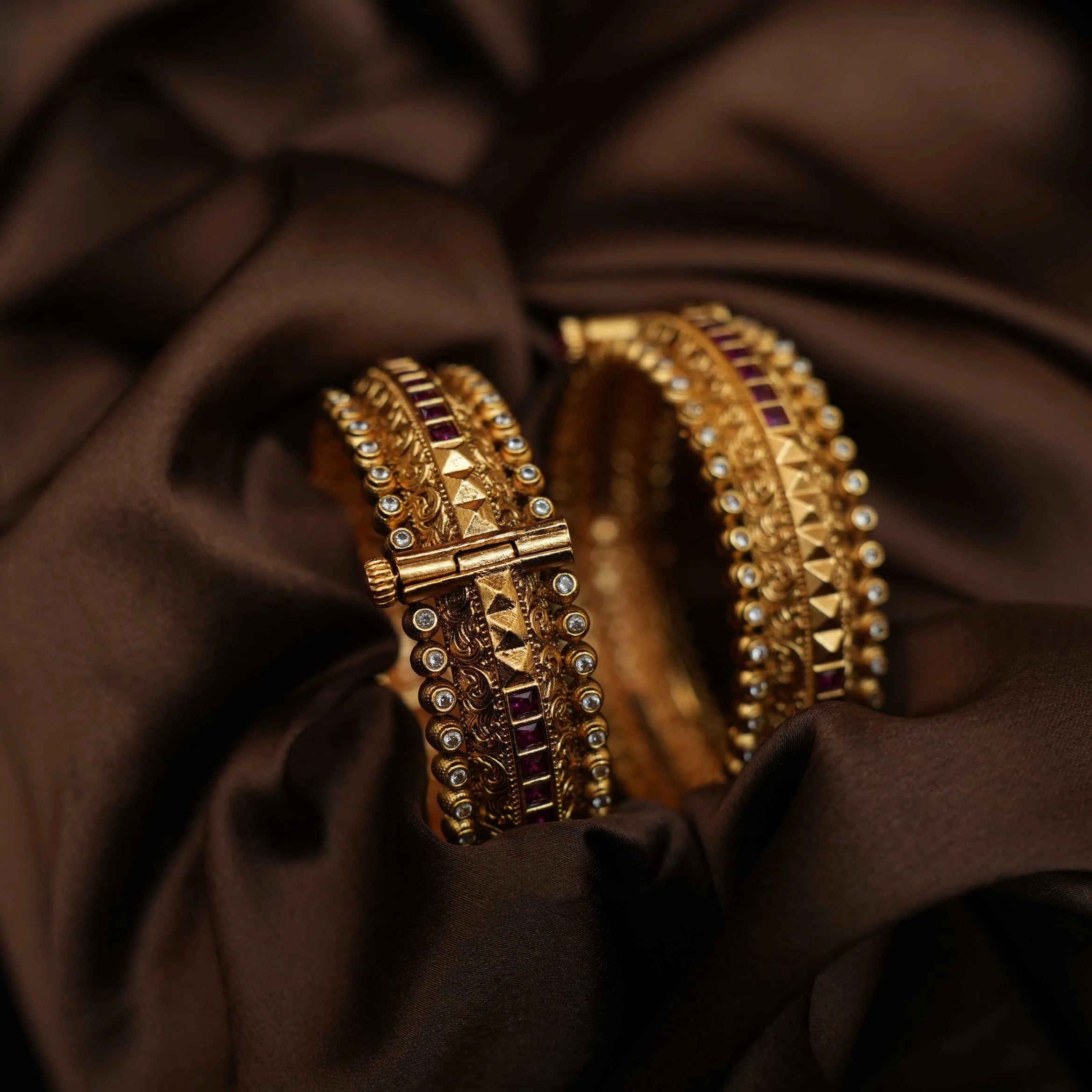 Lila Antique Bangles