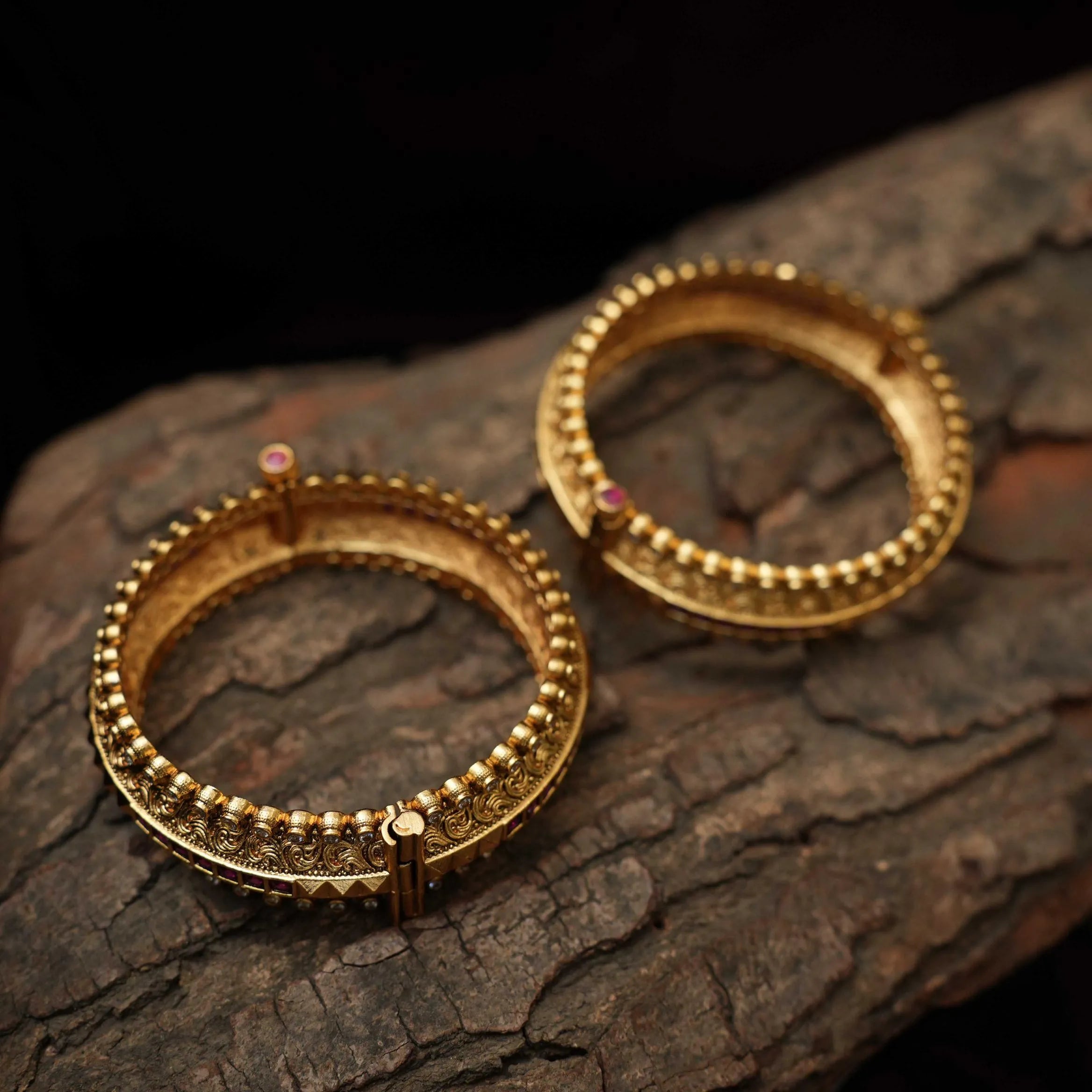 Lila Antique Bangles