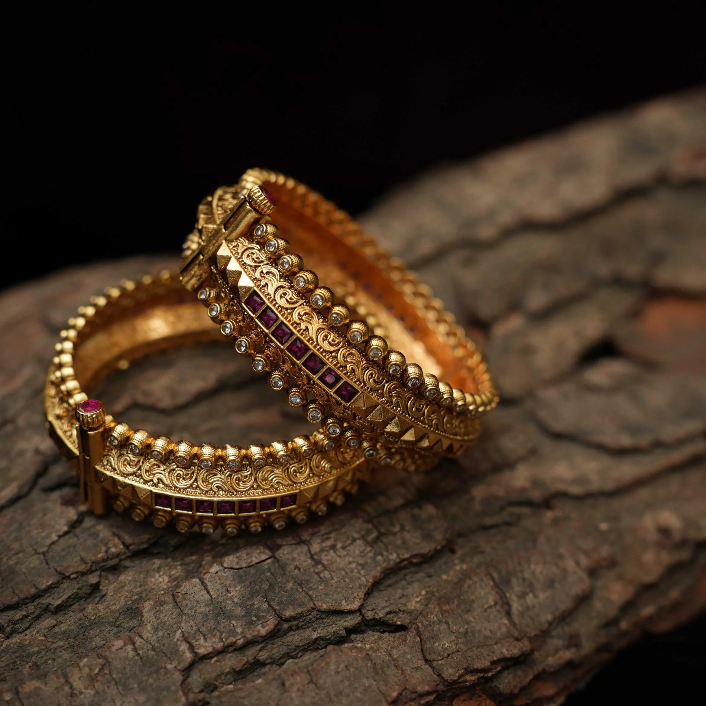 Lila Antique Bangles