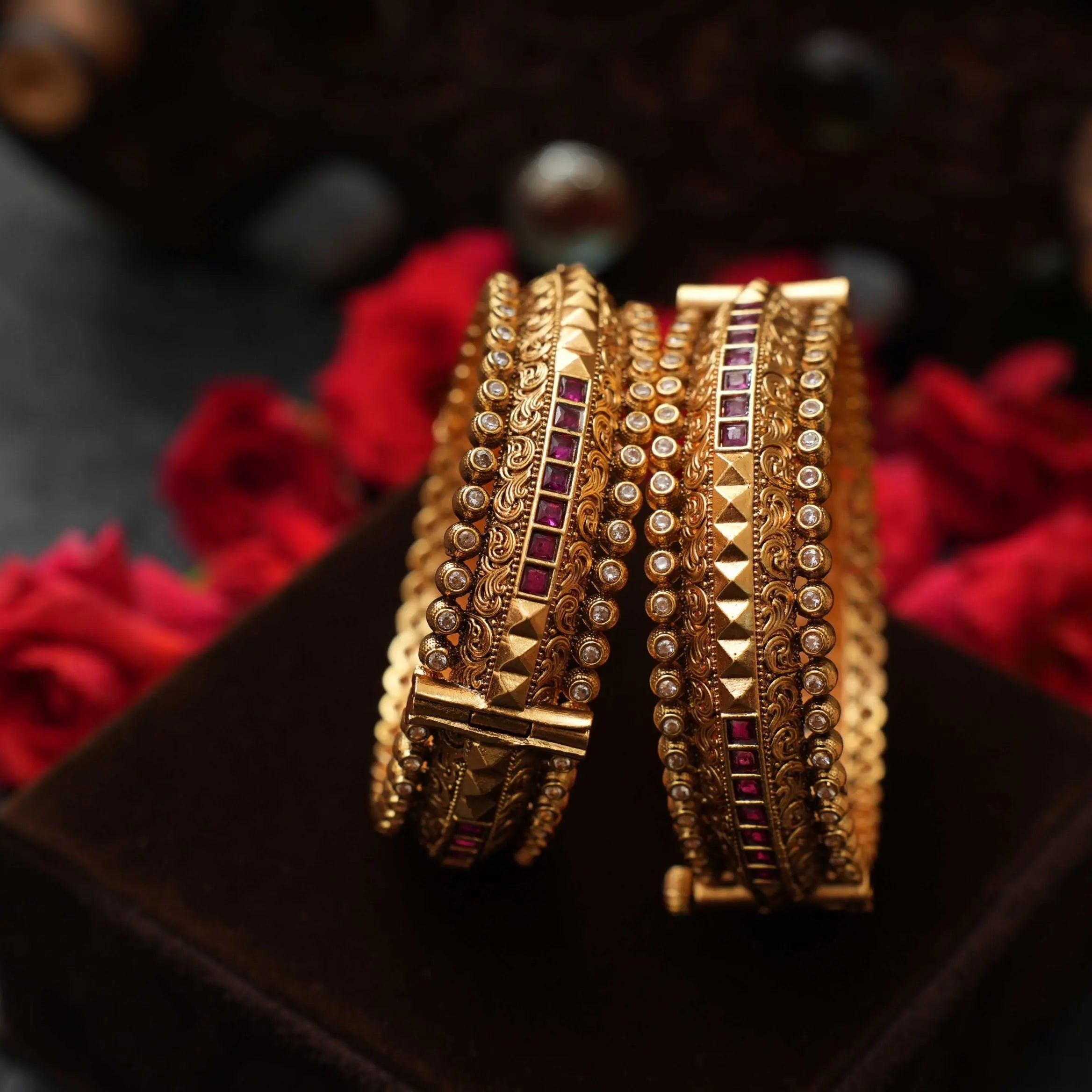 Lila Antique Bangles