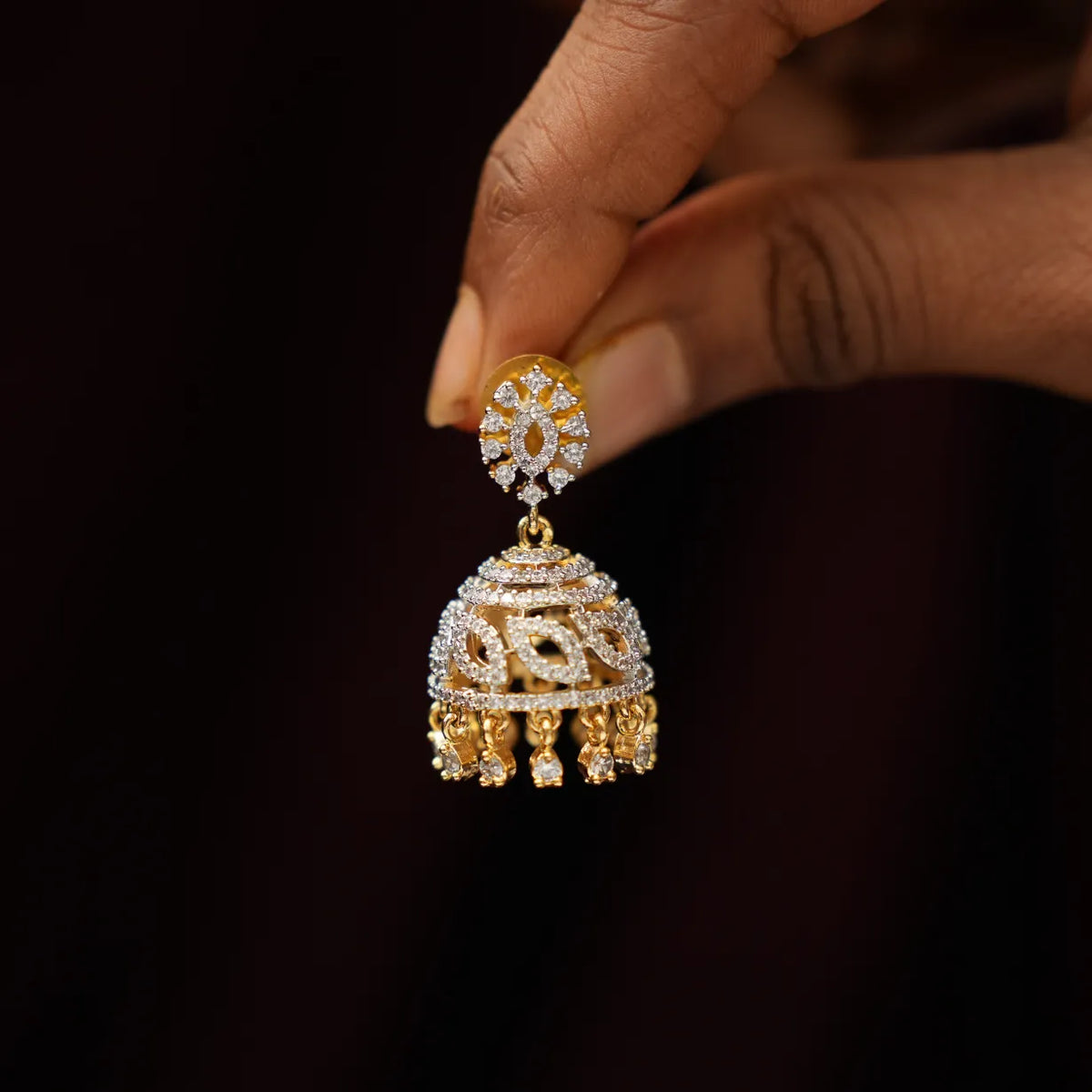 Lilah Zircon Jhumka Earrings