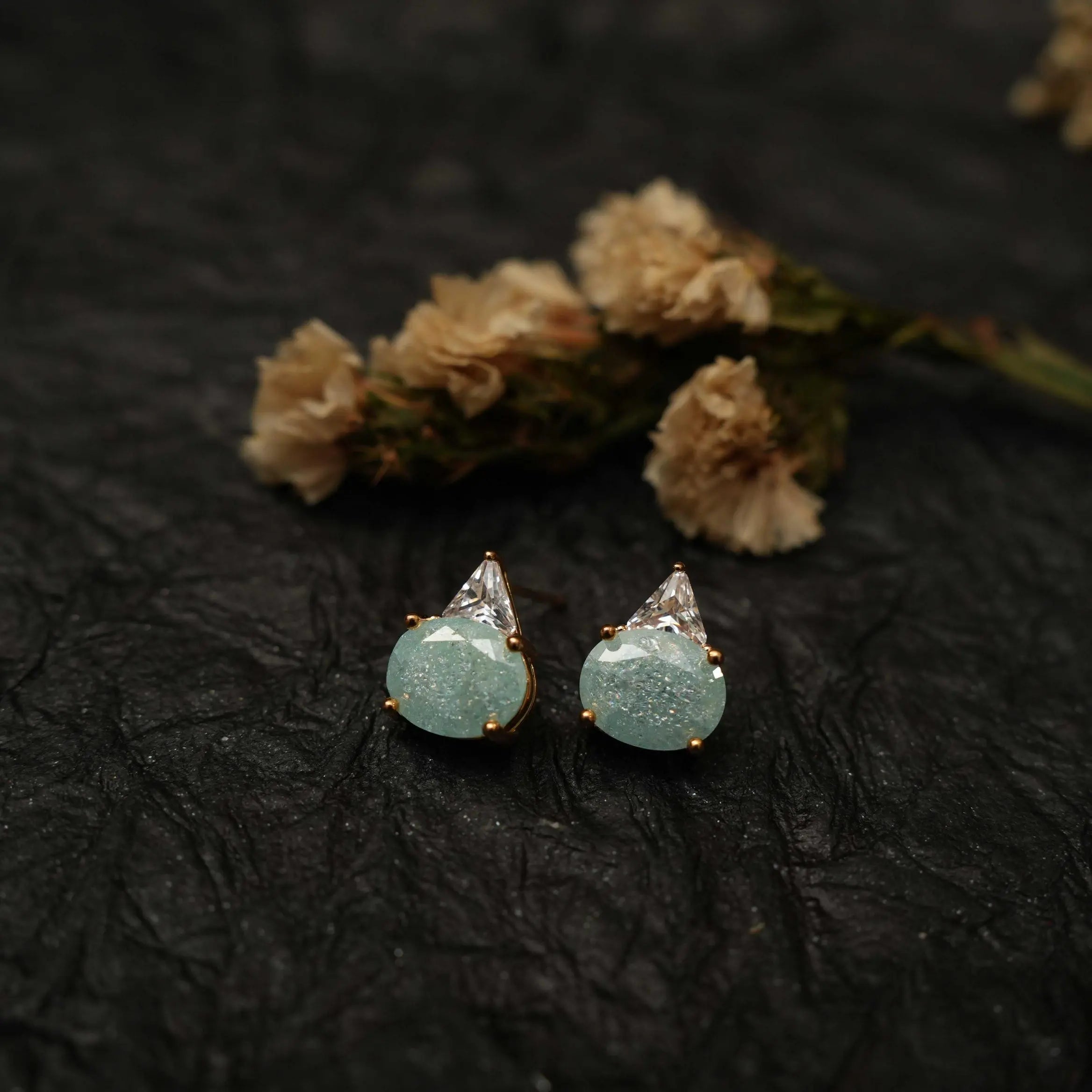 Liya Zircon Ear stud - Pastel Blue