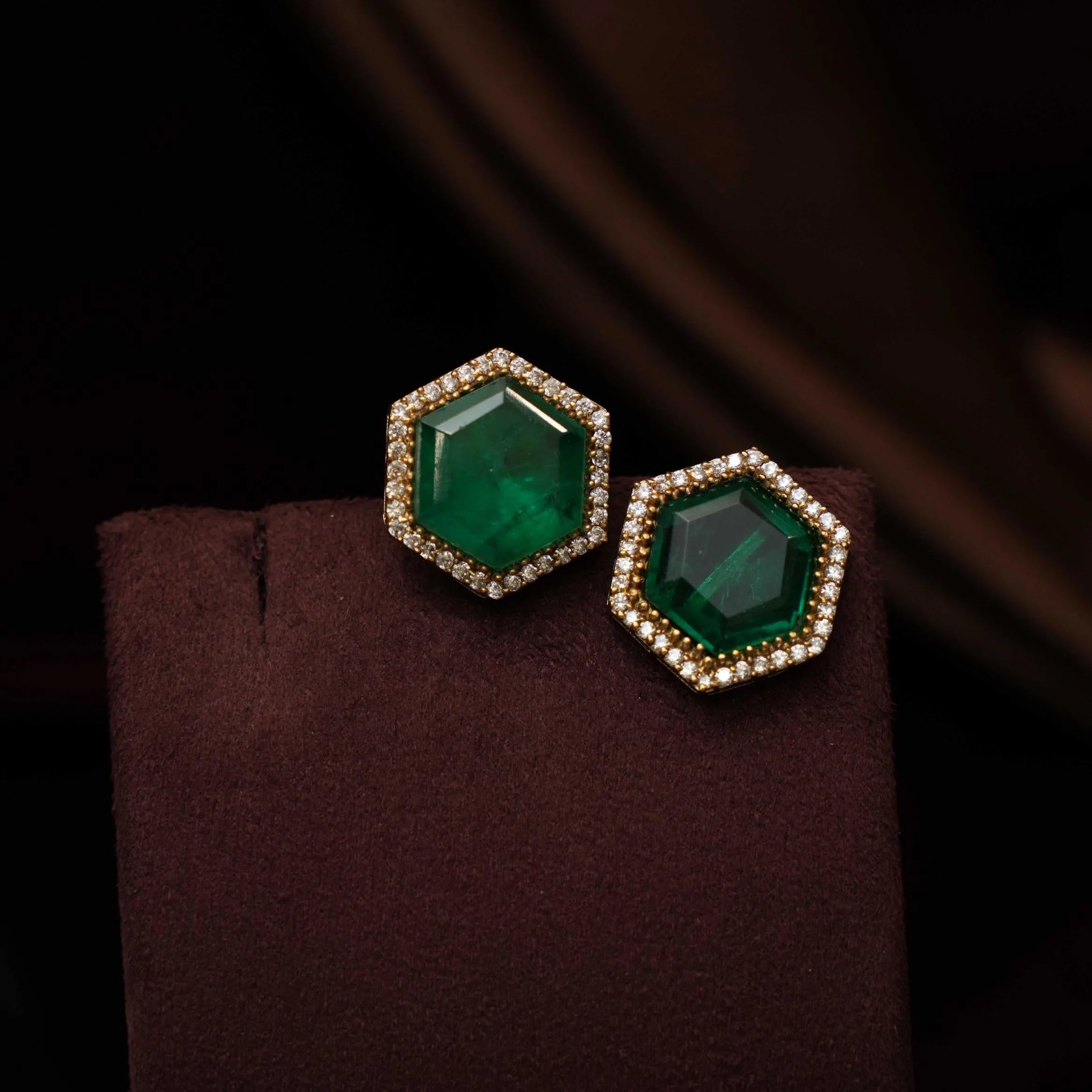 Luna Zircon Ear Stud - Green