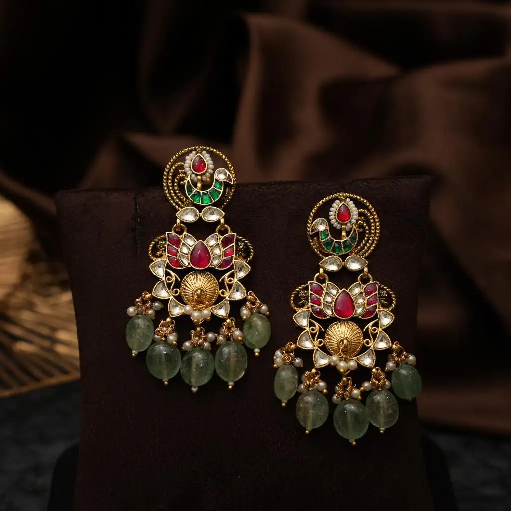 Madana Polki Chandbali Earrings