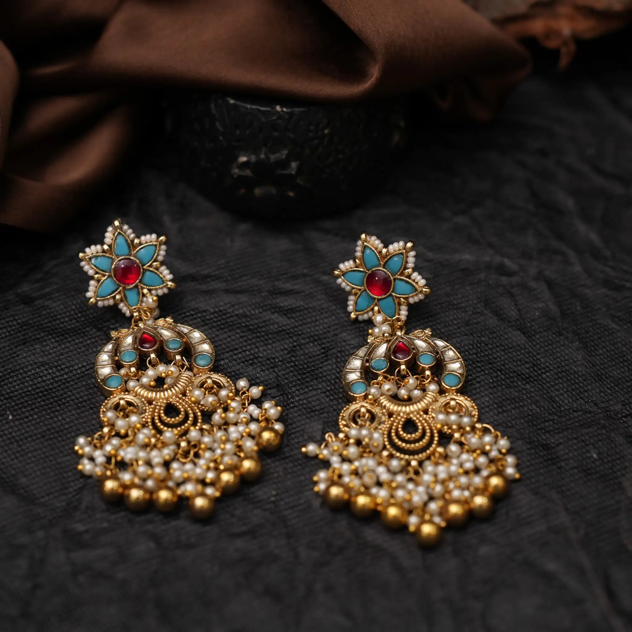 Madanika Polki Designer Earrings