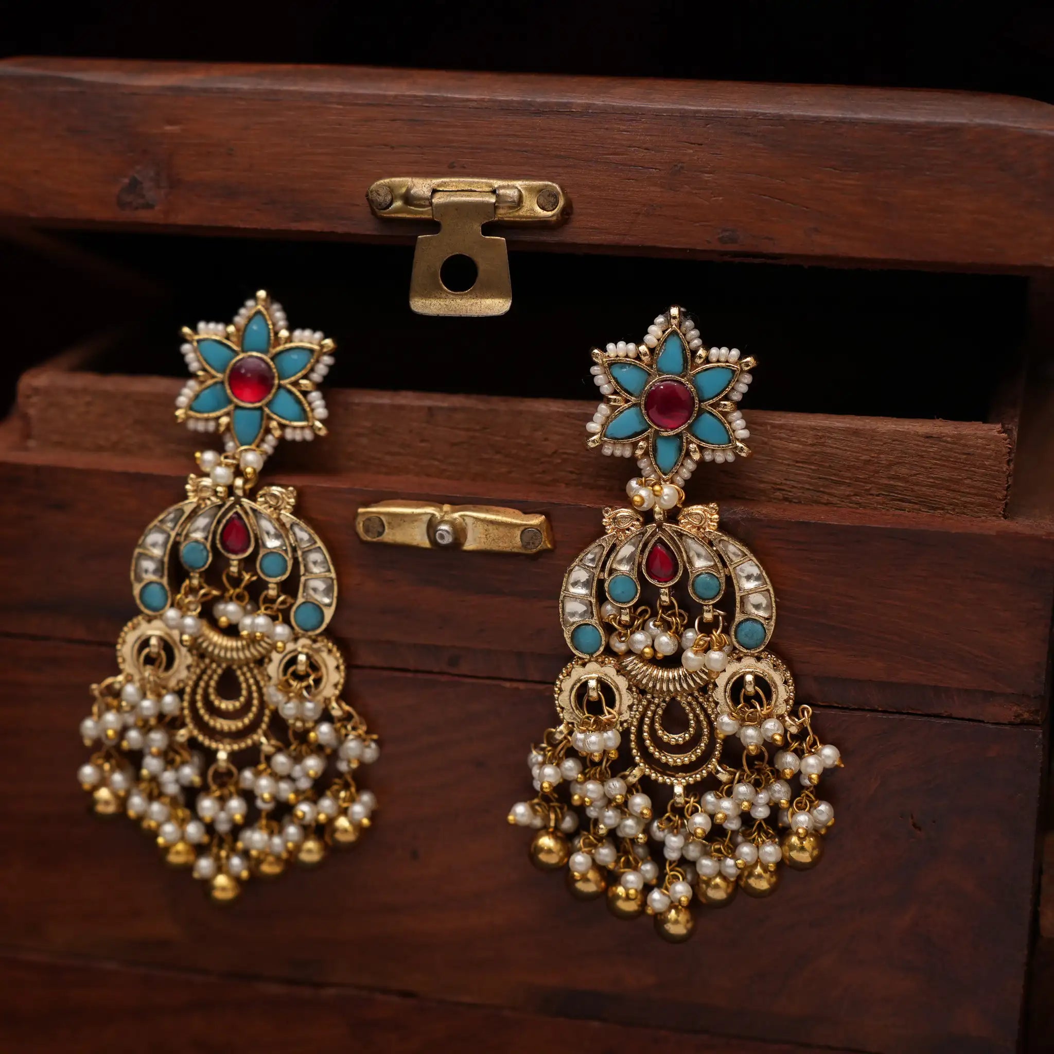 Madanika Polki Designer Earrings