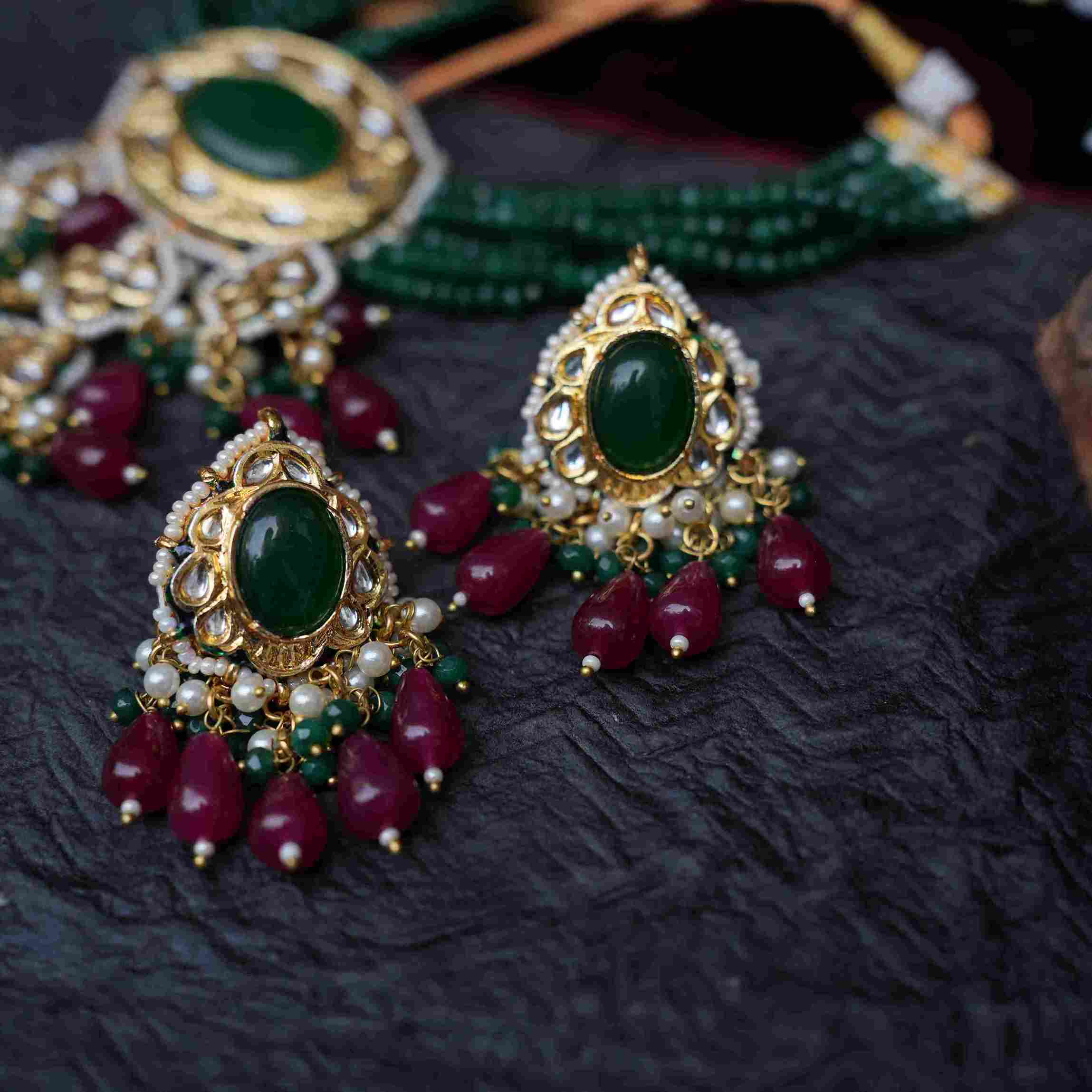 Maduri Beaded Choker - Green