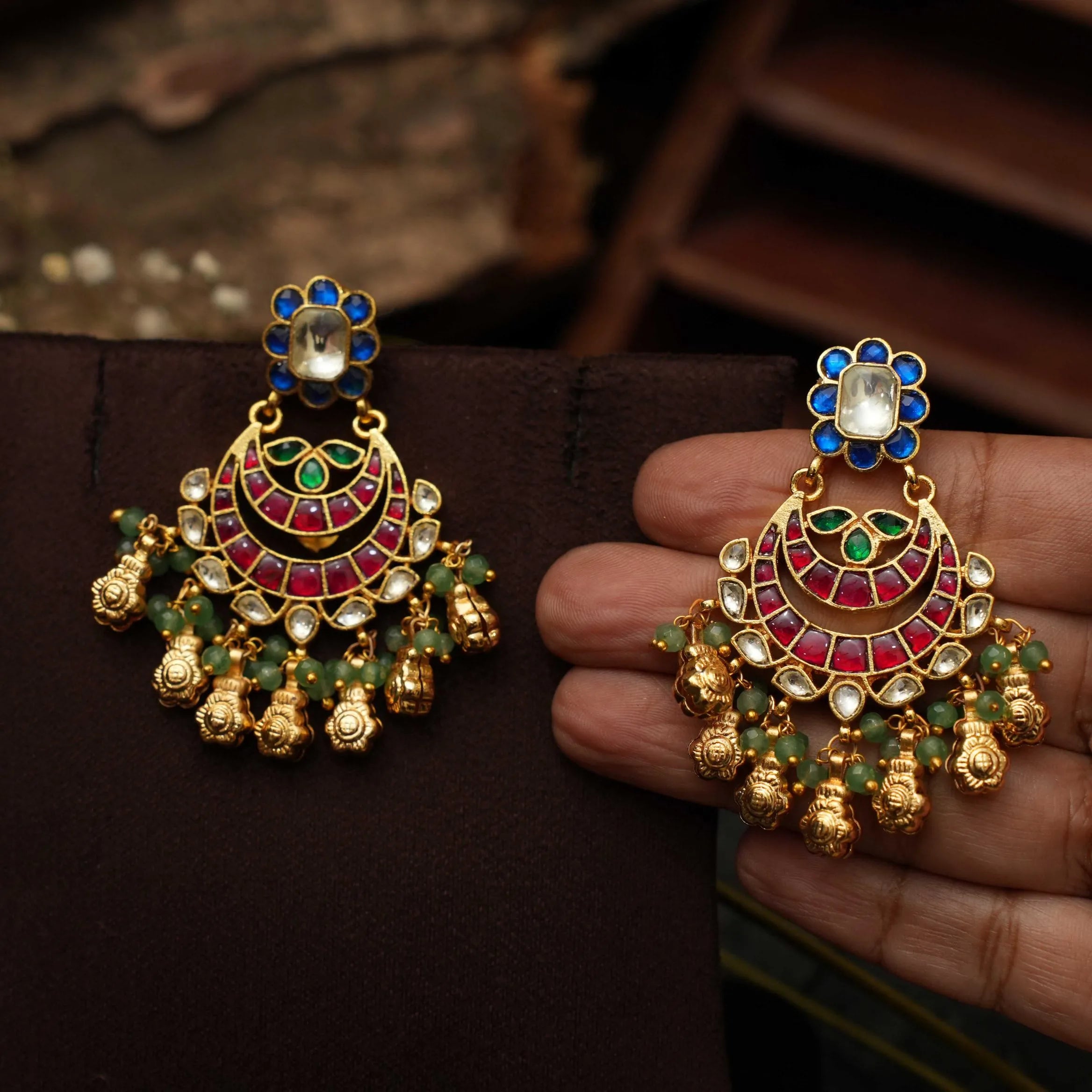 Maeve Polki Chandbali Earrings