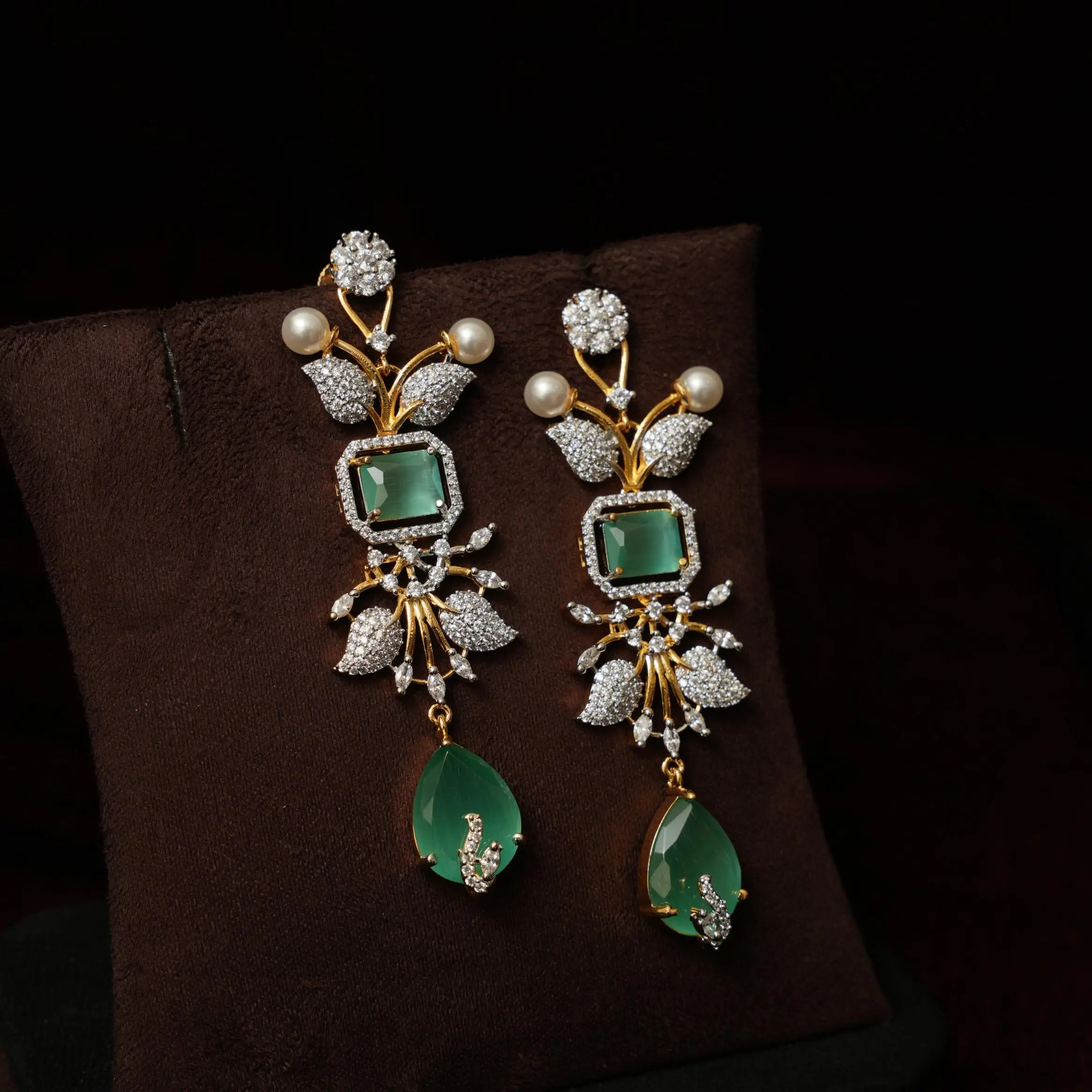 Malini Zircon Necklace - Sea Green