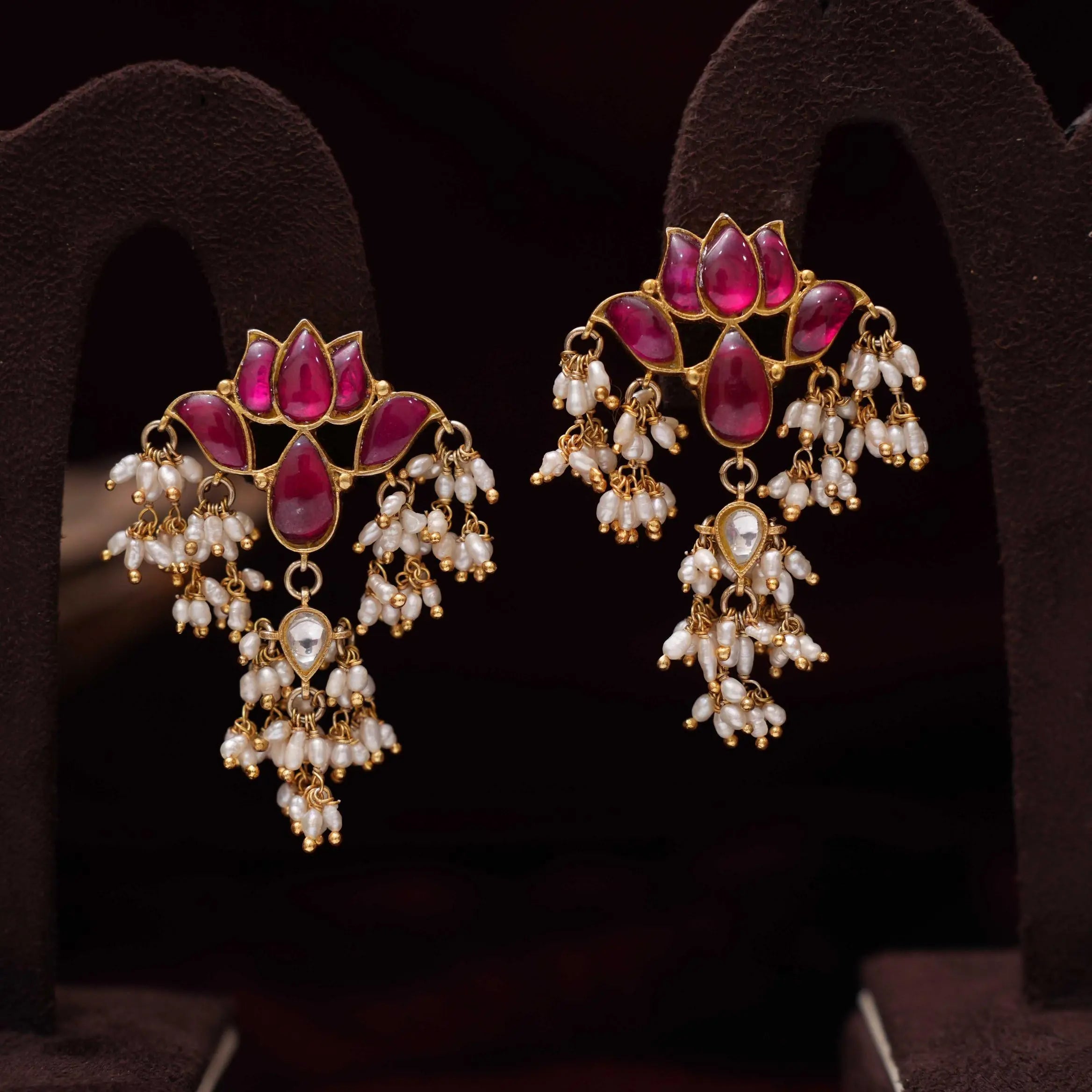 Manika Silver Lotus Earrings