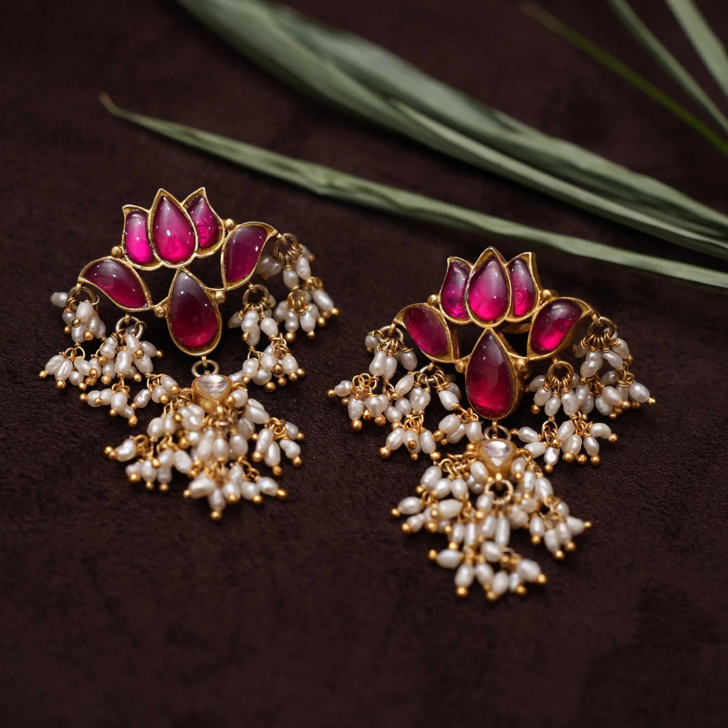 Manika Silver Lotus Earrings