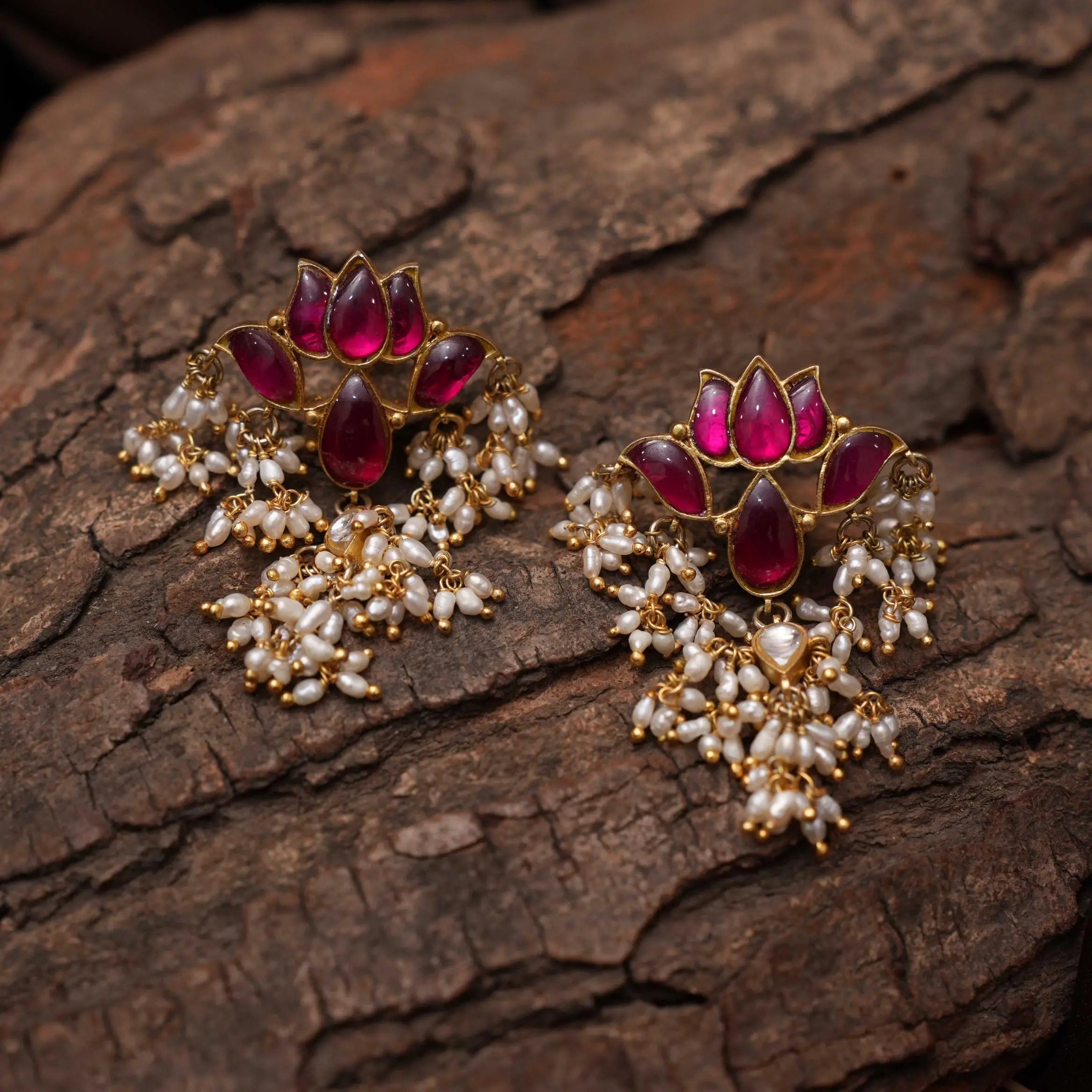 Manika Silver Lotus Earrings