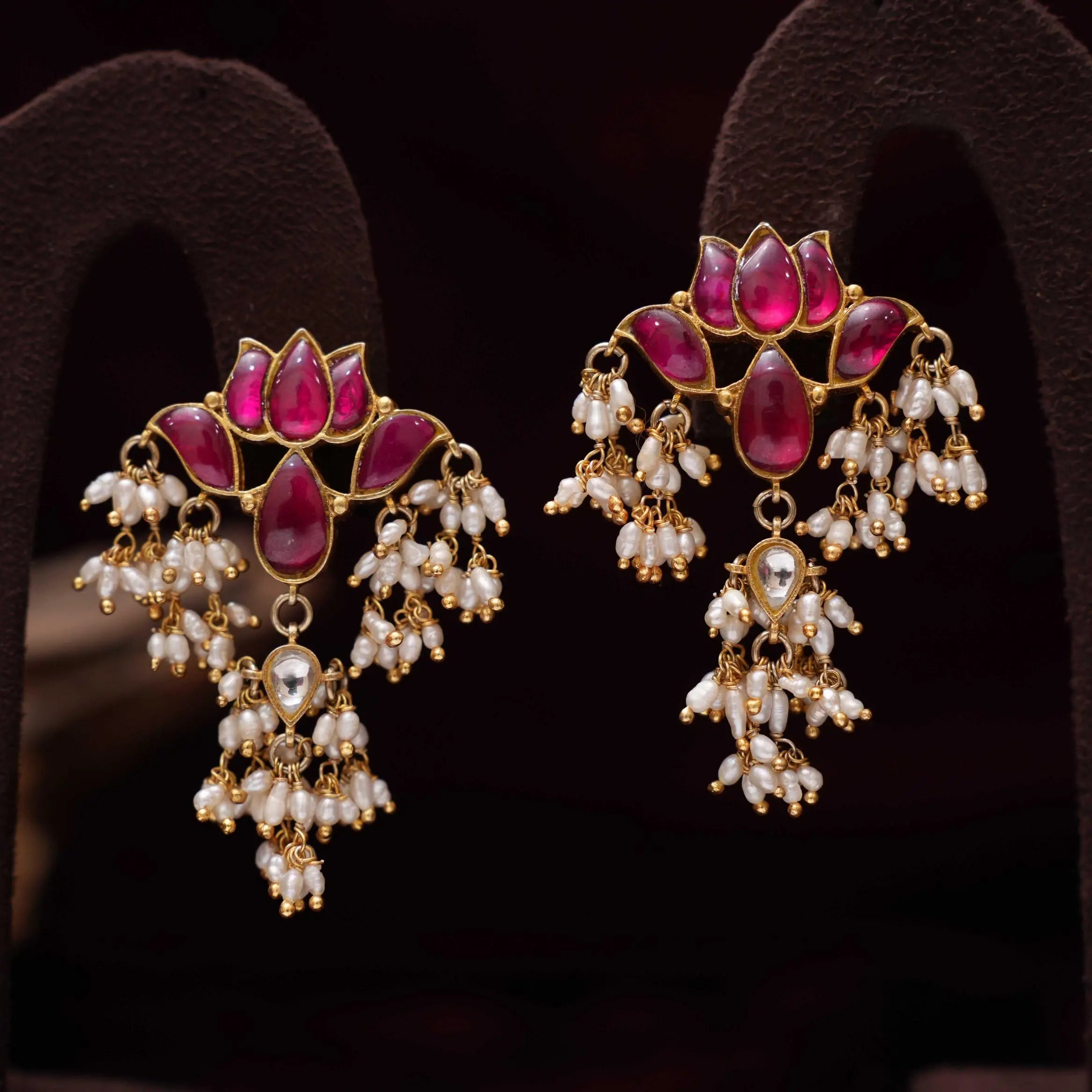 Manika Silver Lotus Earrings