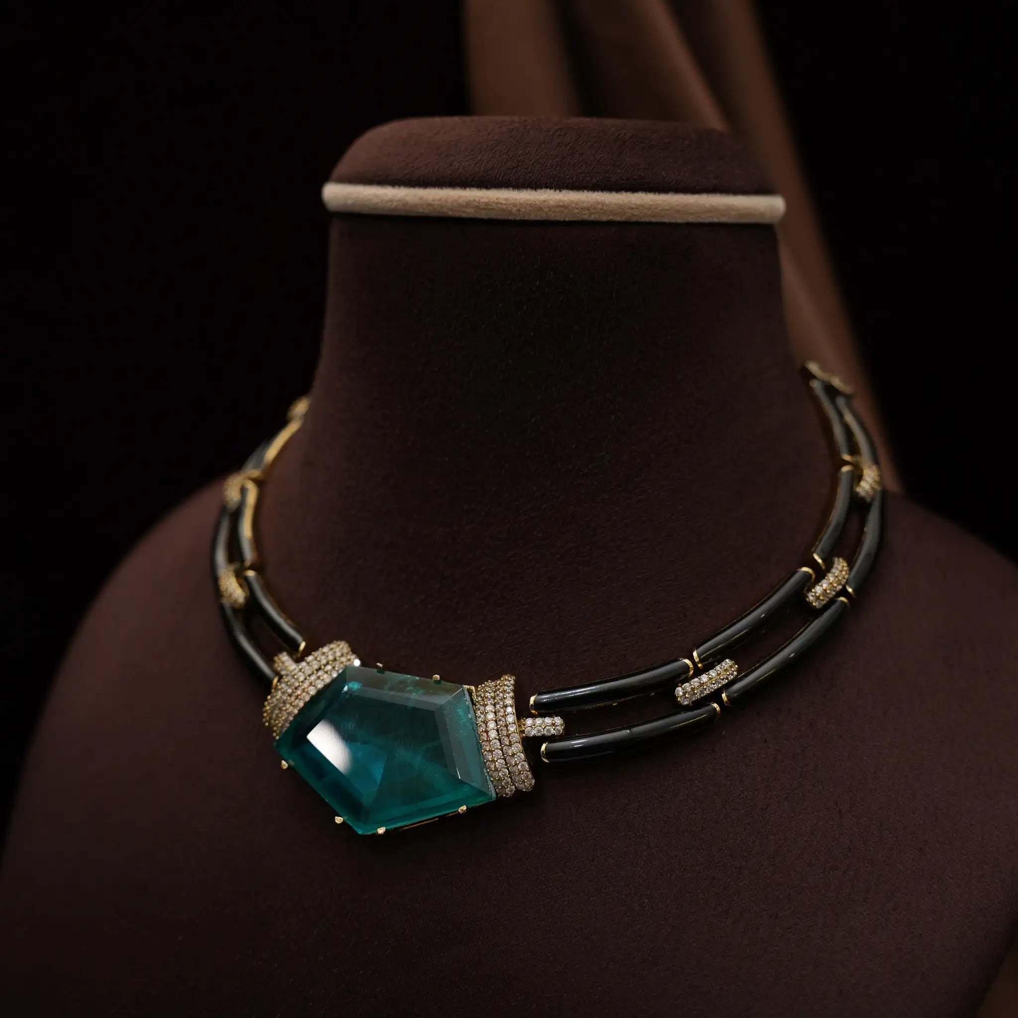 Matilda Statement Necklace - Teal Green