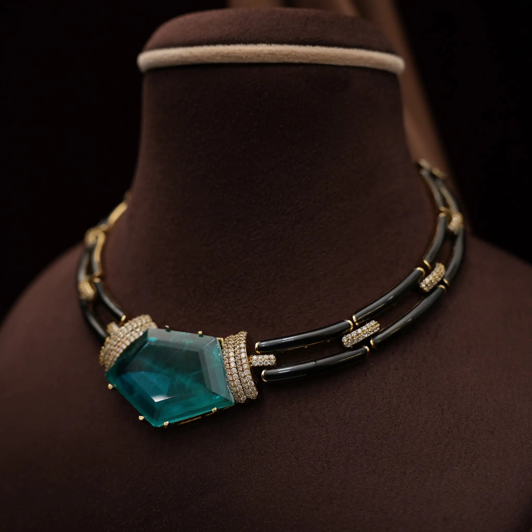 Matilda Statement Necklace - Teal Green