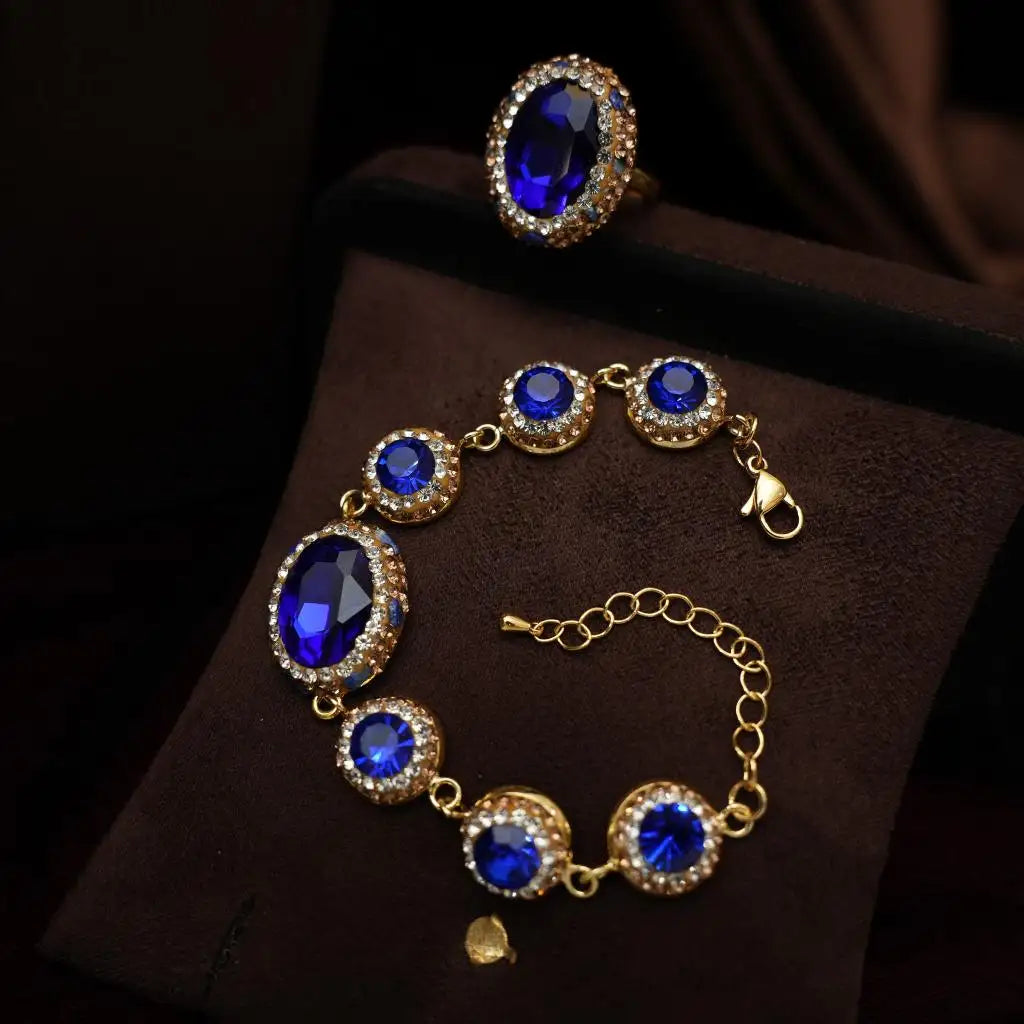 Mevika Zircon Necklace - Blue