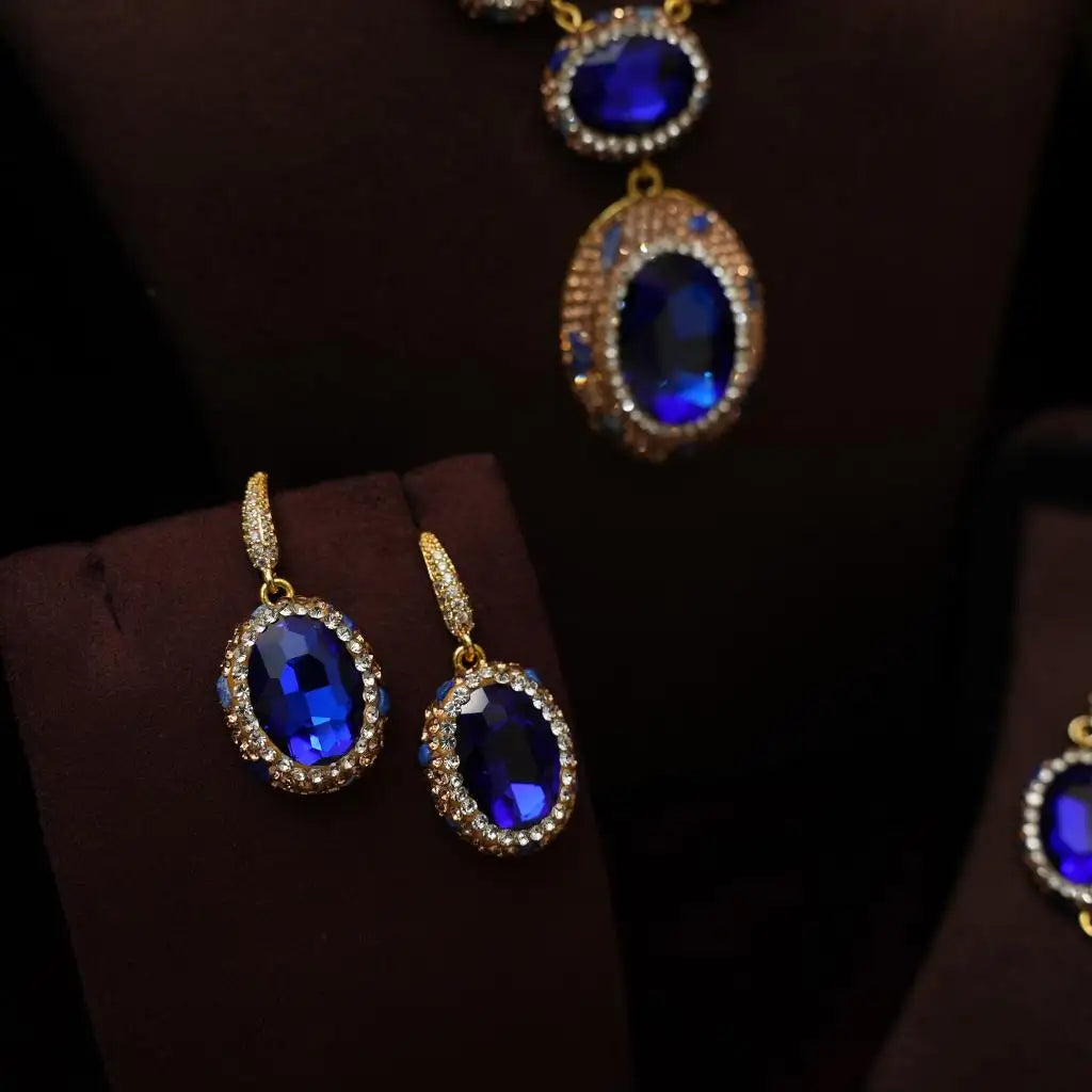 Mevika Zircon Necklace - Blue