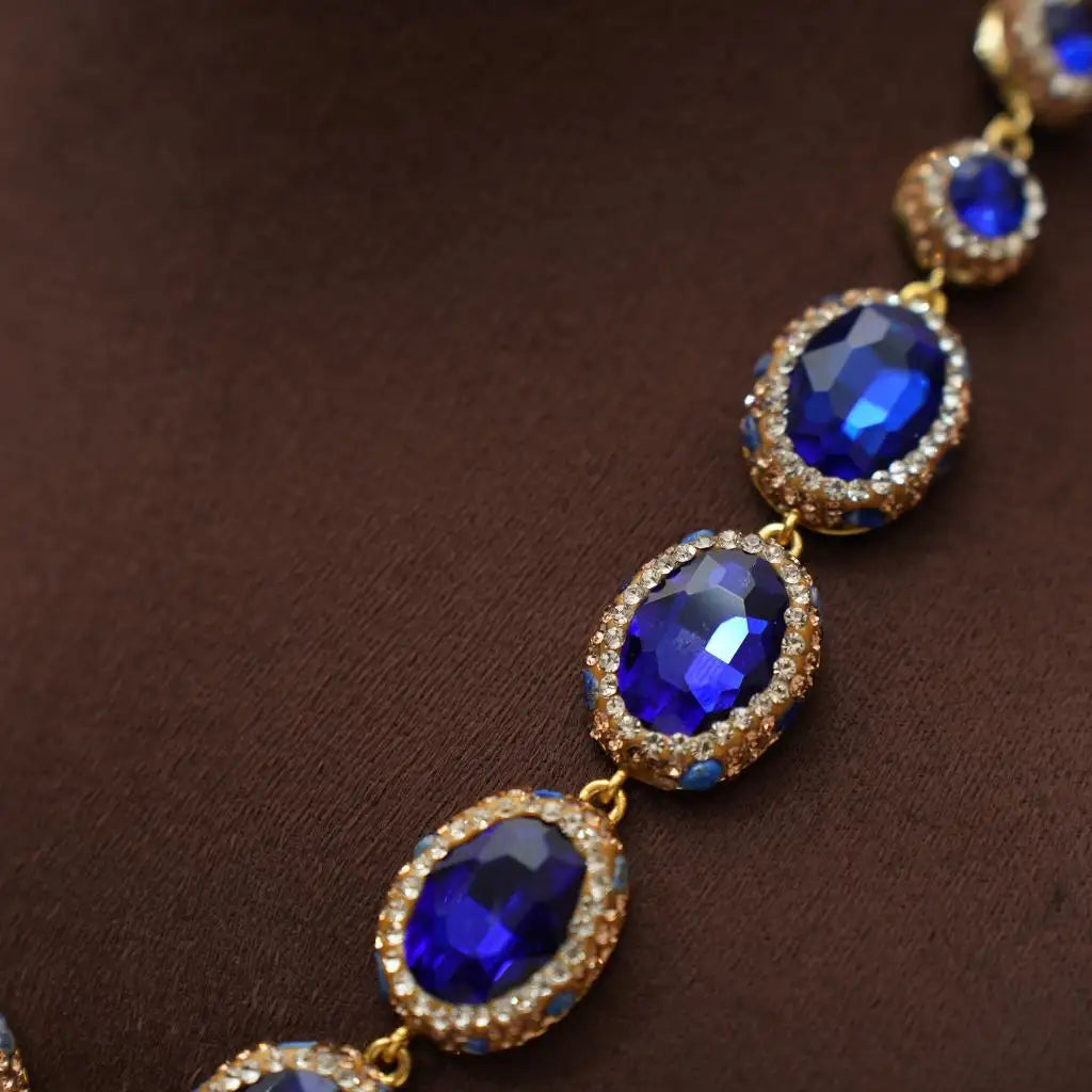 Mevika Zircon Necklace - Blue