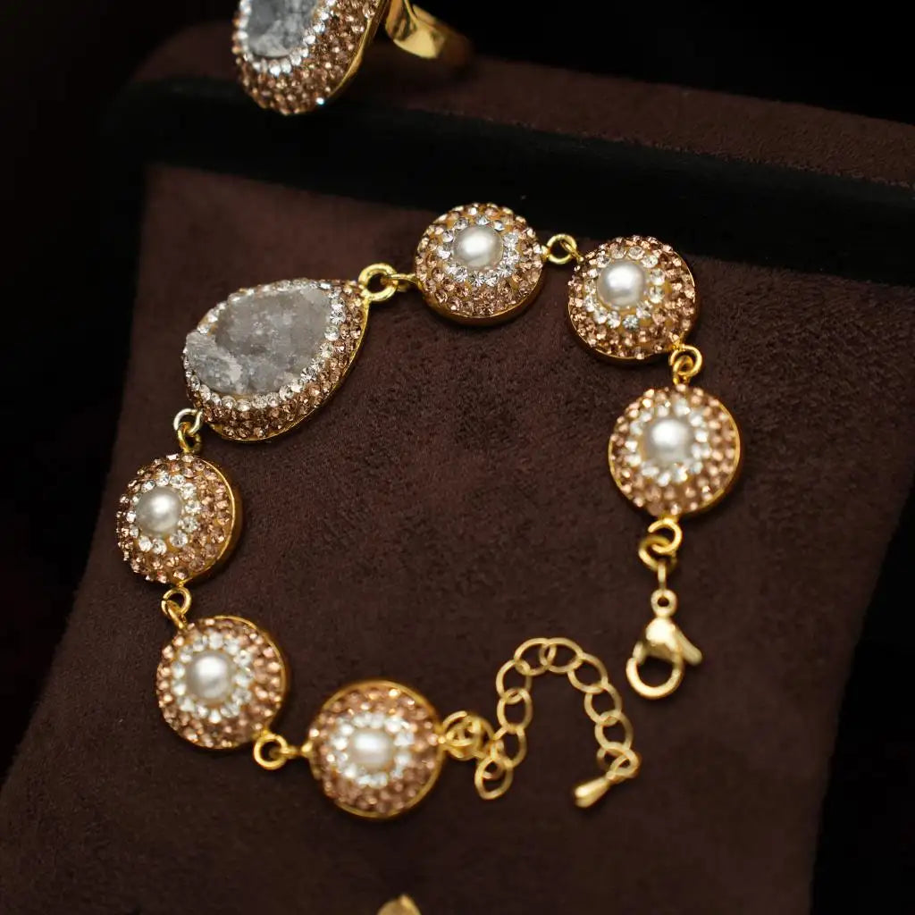 Mevika Zircon Necklace - Grey