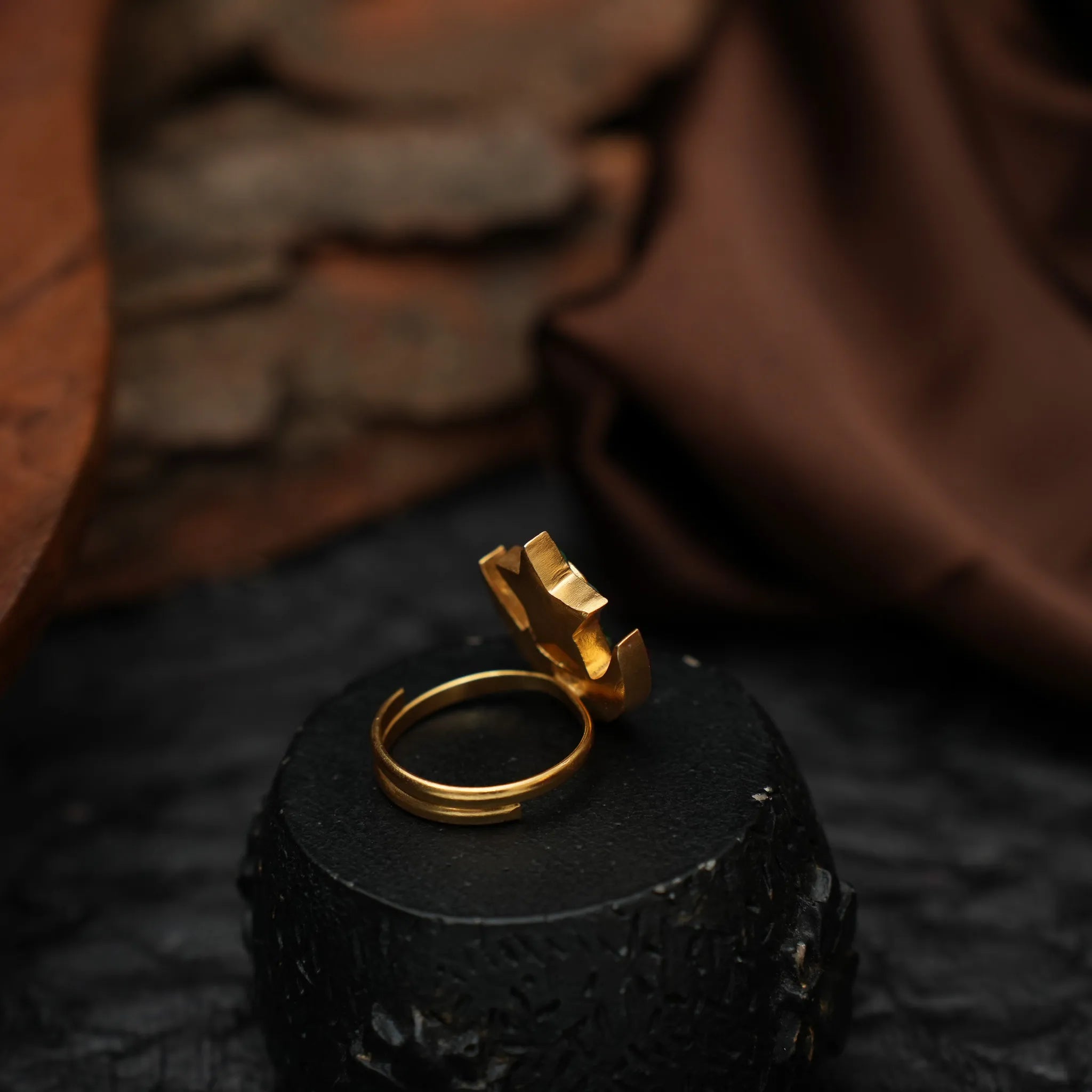 Millie Chand Polki Ring - Red