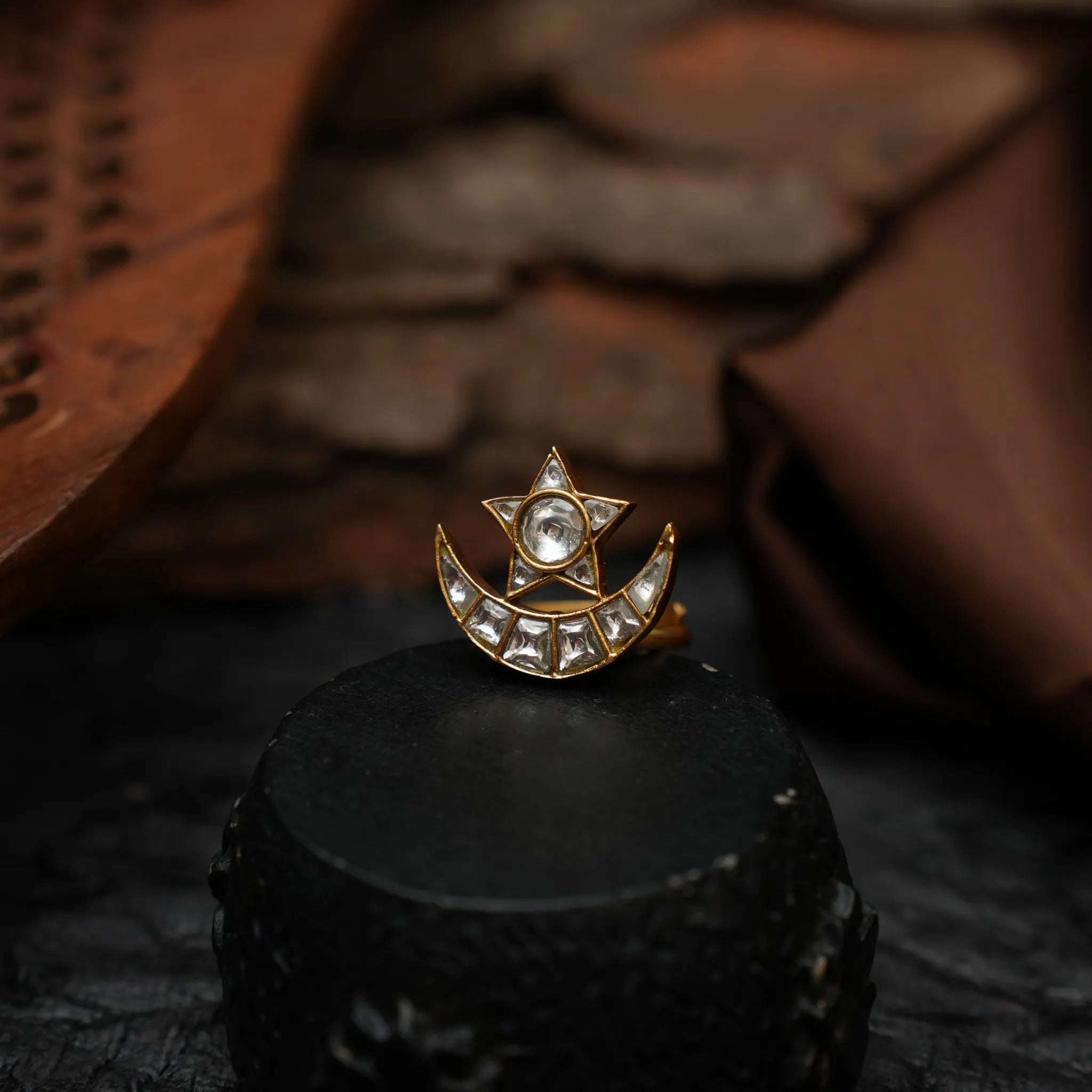 Millie Chand Polki Ring - White