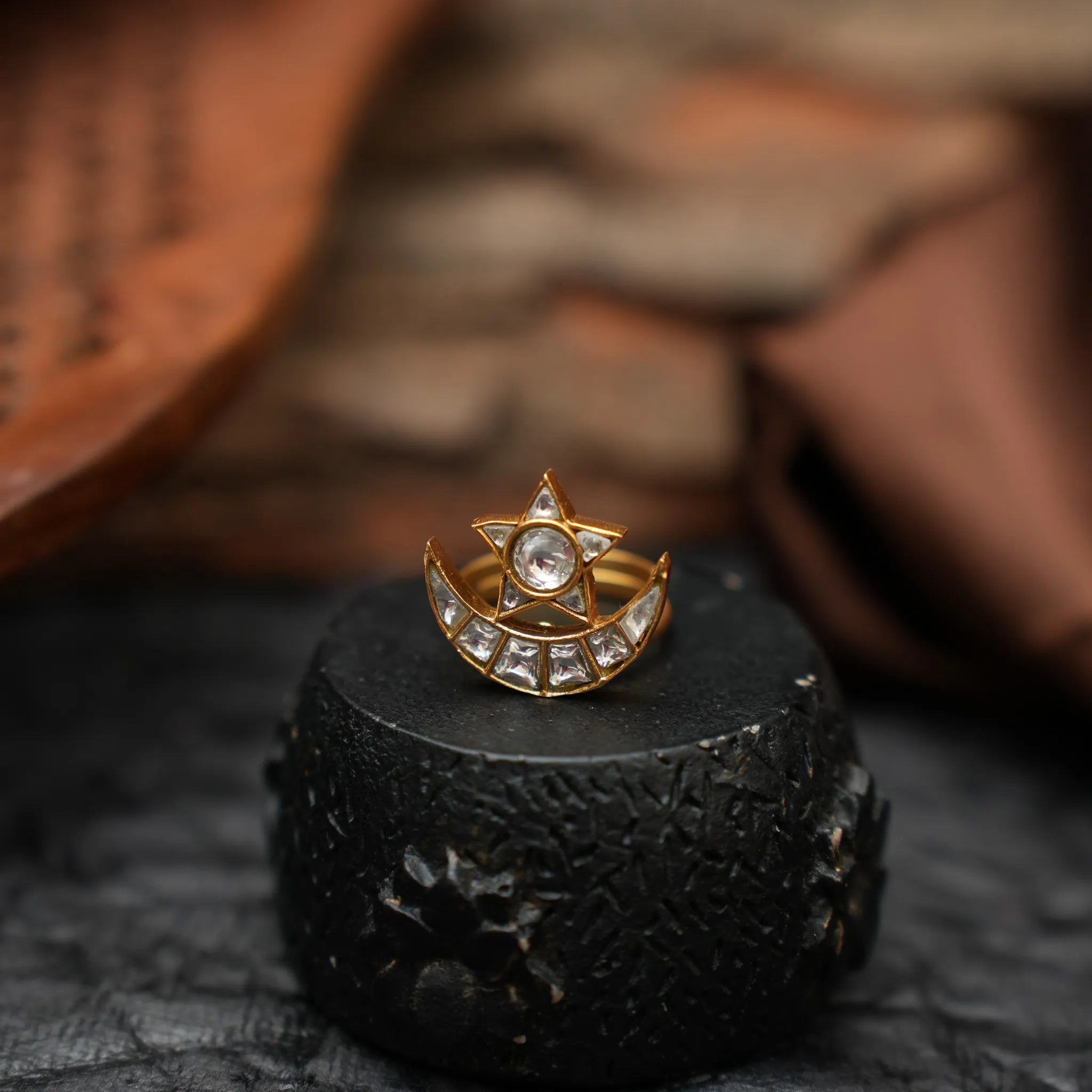 Millie Chand Polki Ring - White