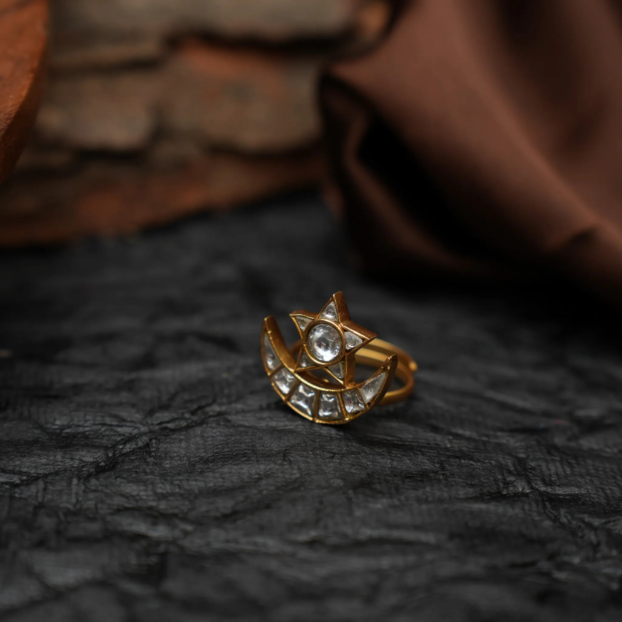 Millie Chand Polki Ring - White