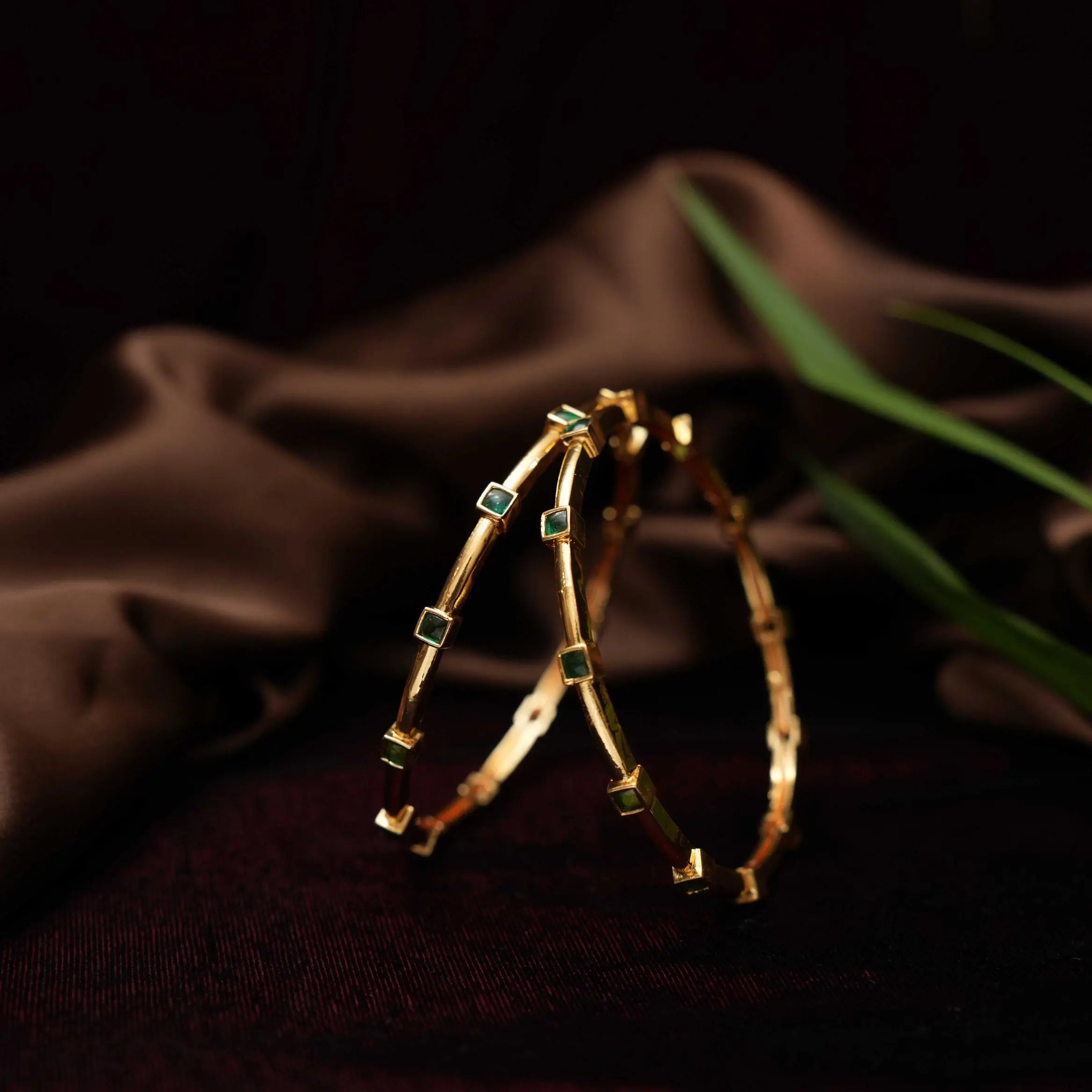 Mishka Antique Bangles - Green