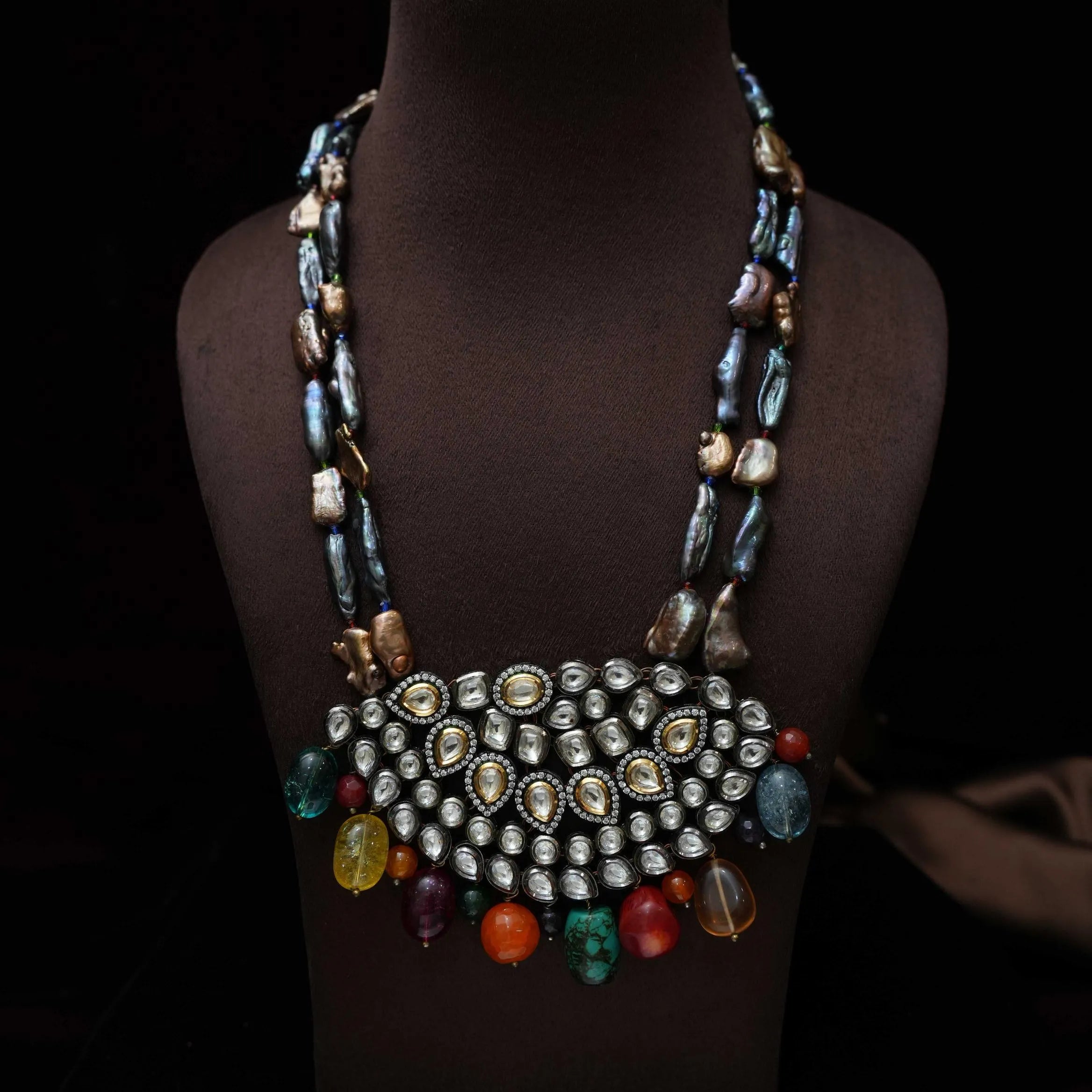 Mithra Statement Kundan Necklace