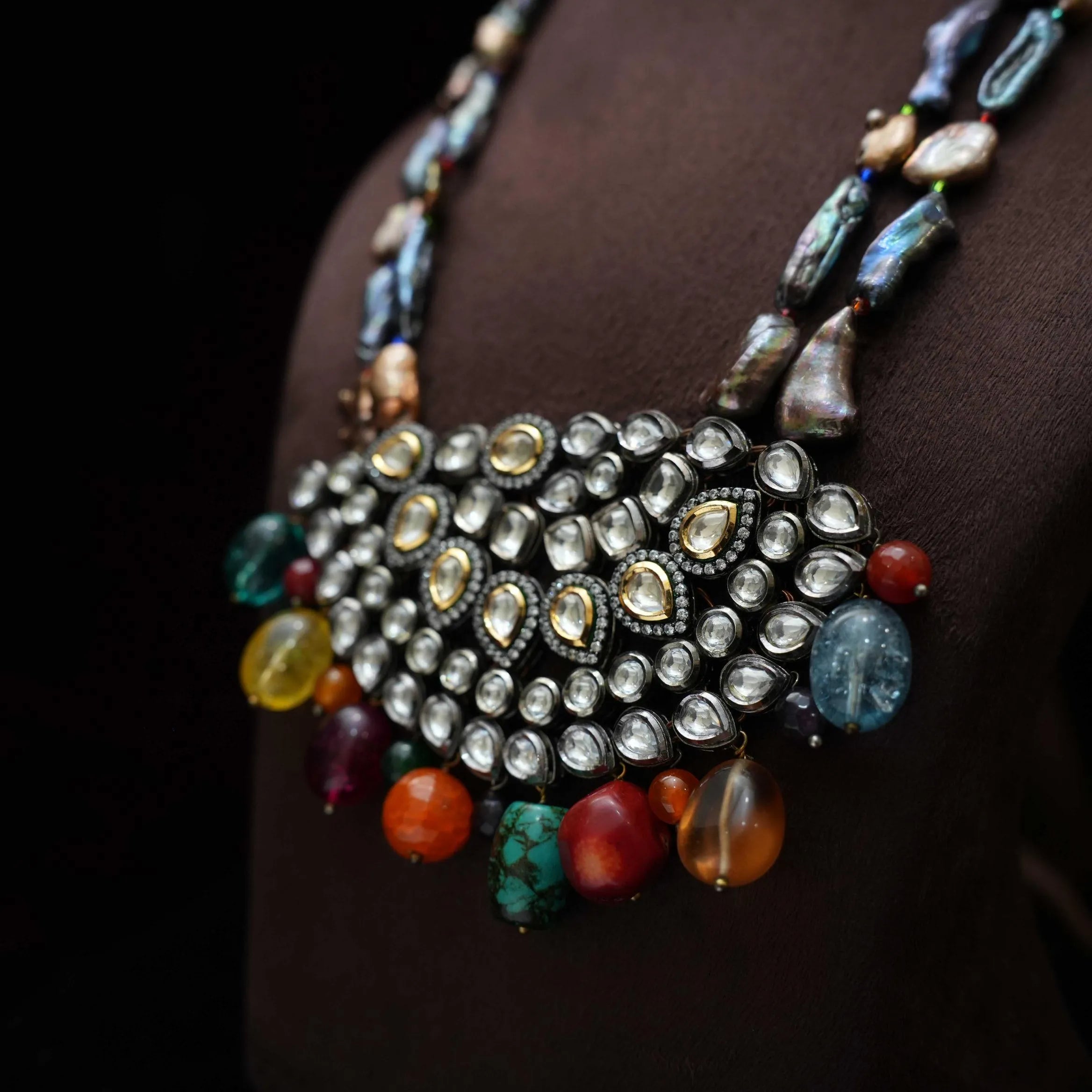 Mithra Statement Kundan Necklace