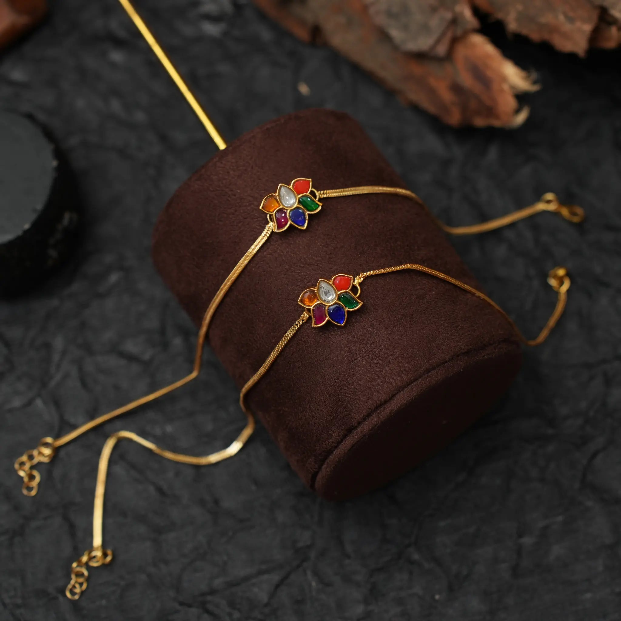 Myla Silver Anklets - Multicolor