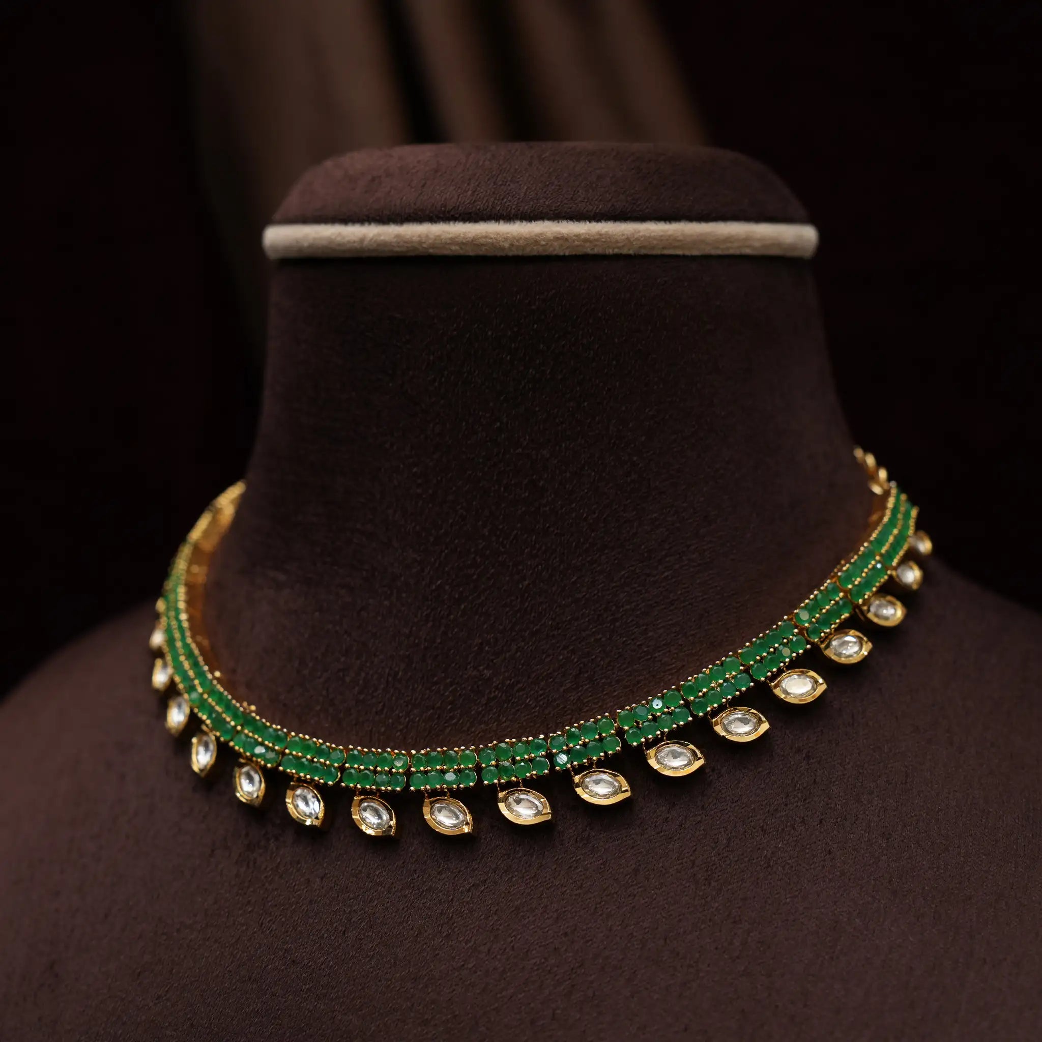 Naina Polki Necklace - Green