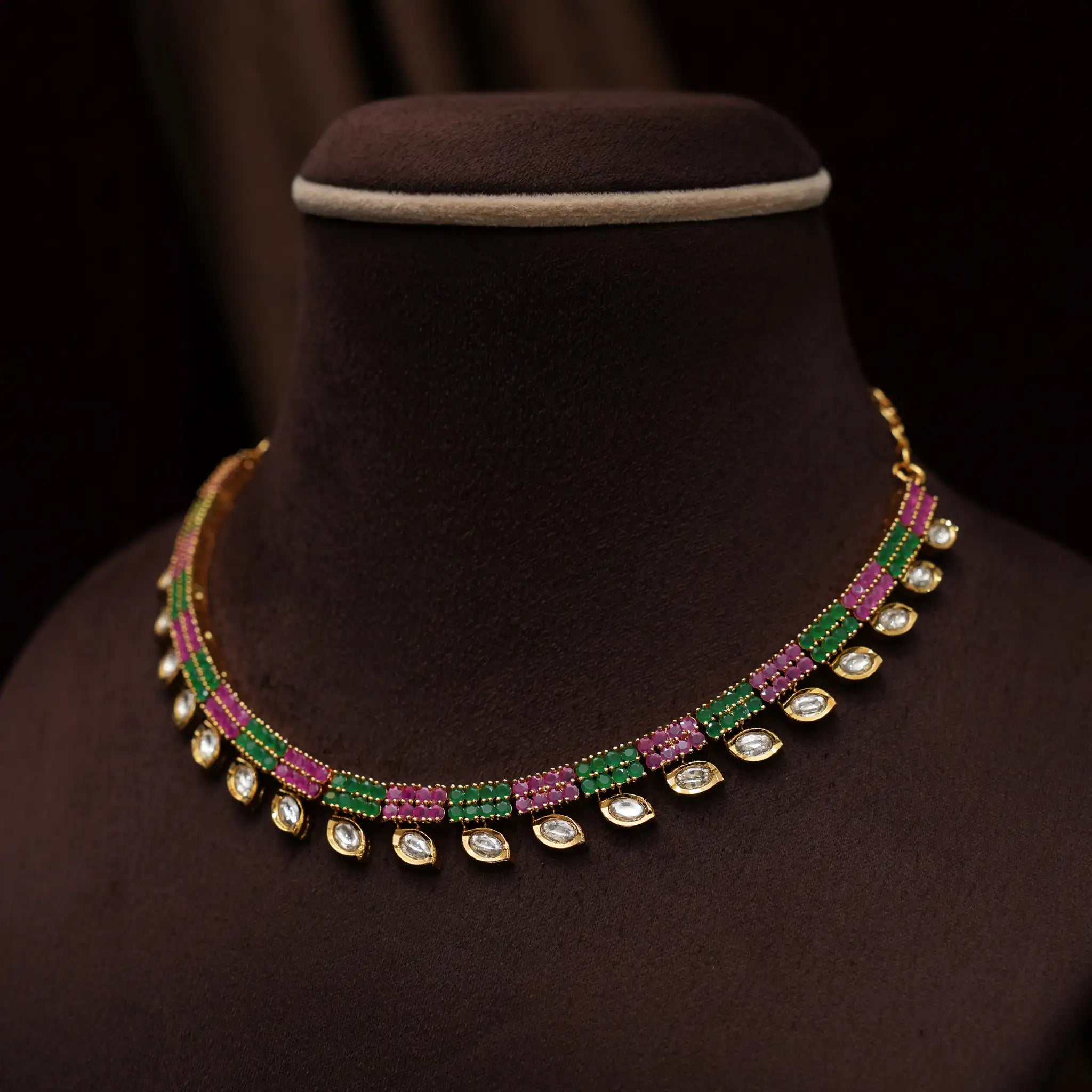 Naina Polki Necklace - Multicolor