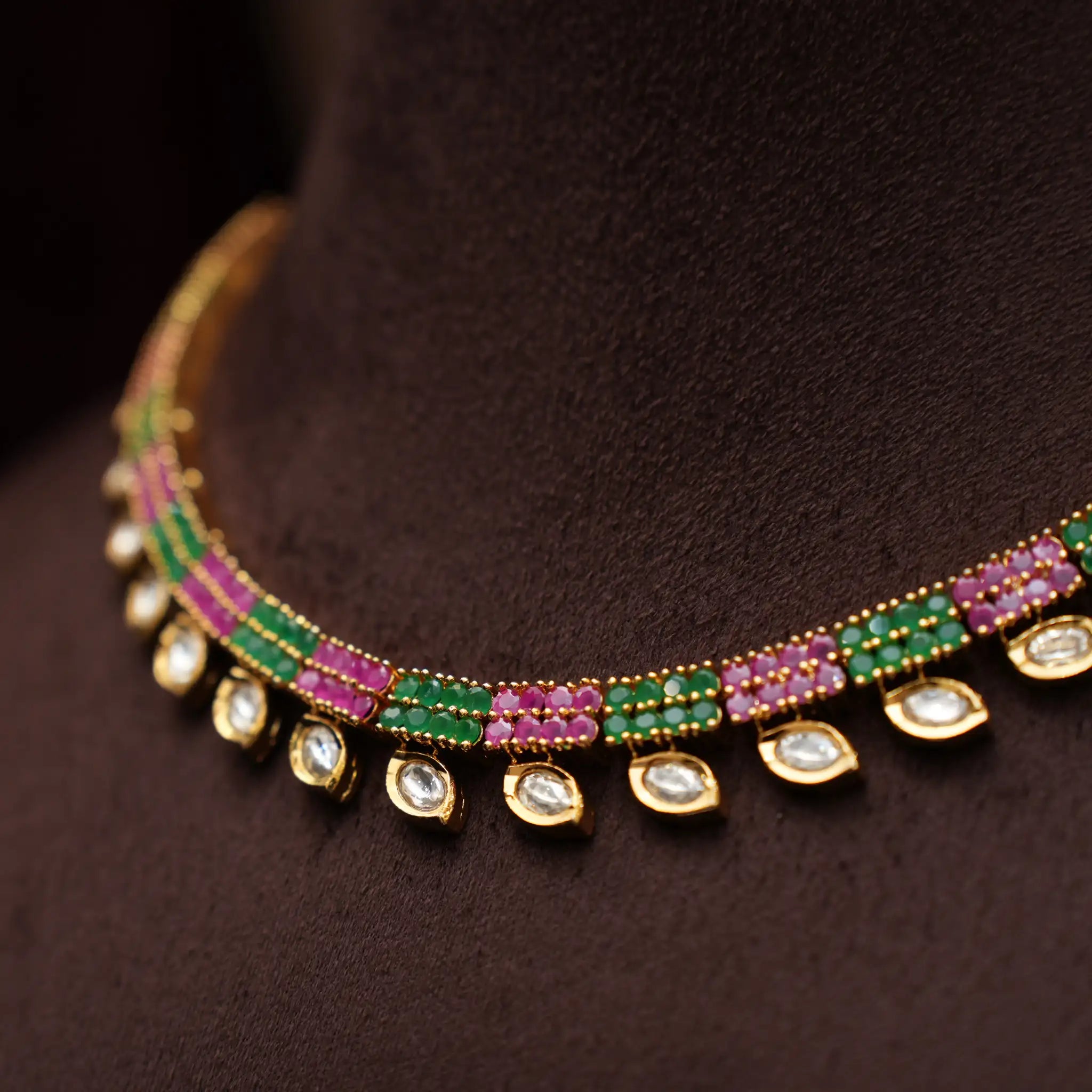 Naina Polki Necklace - Multicolor
