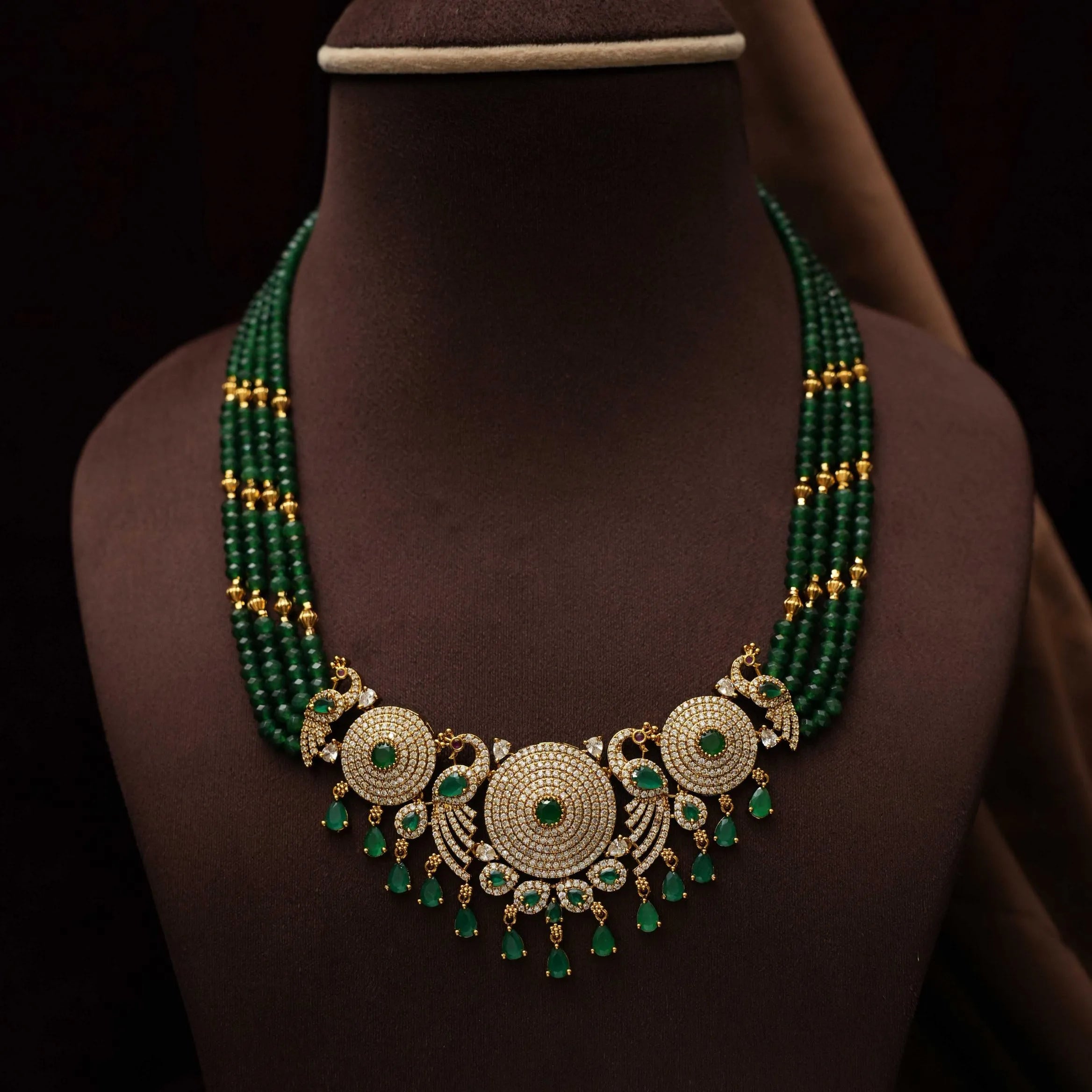 Naira Beaded Necklace - Green
